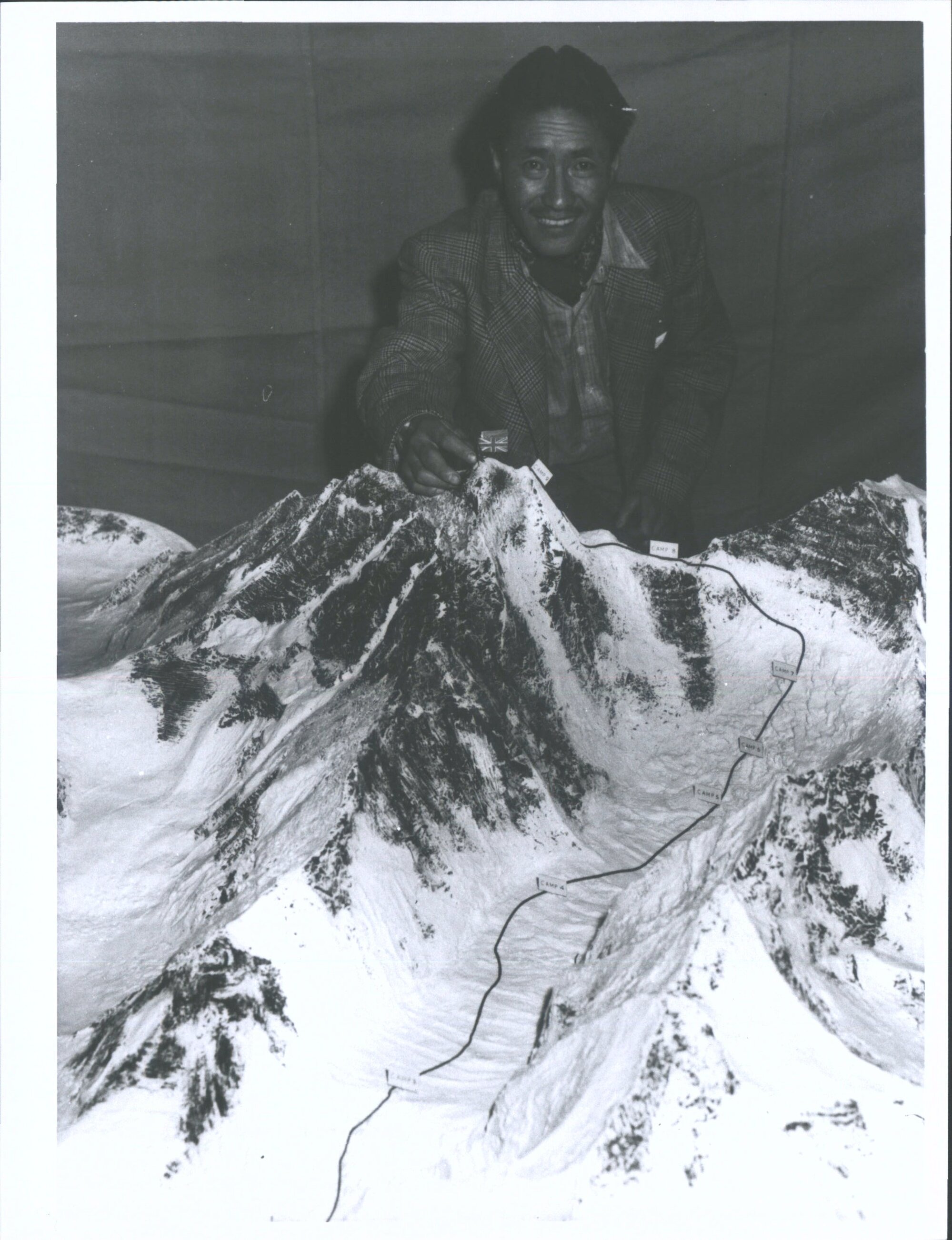 Sherpa Tensing in London with Everest Model