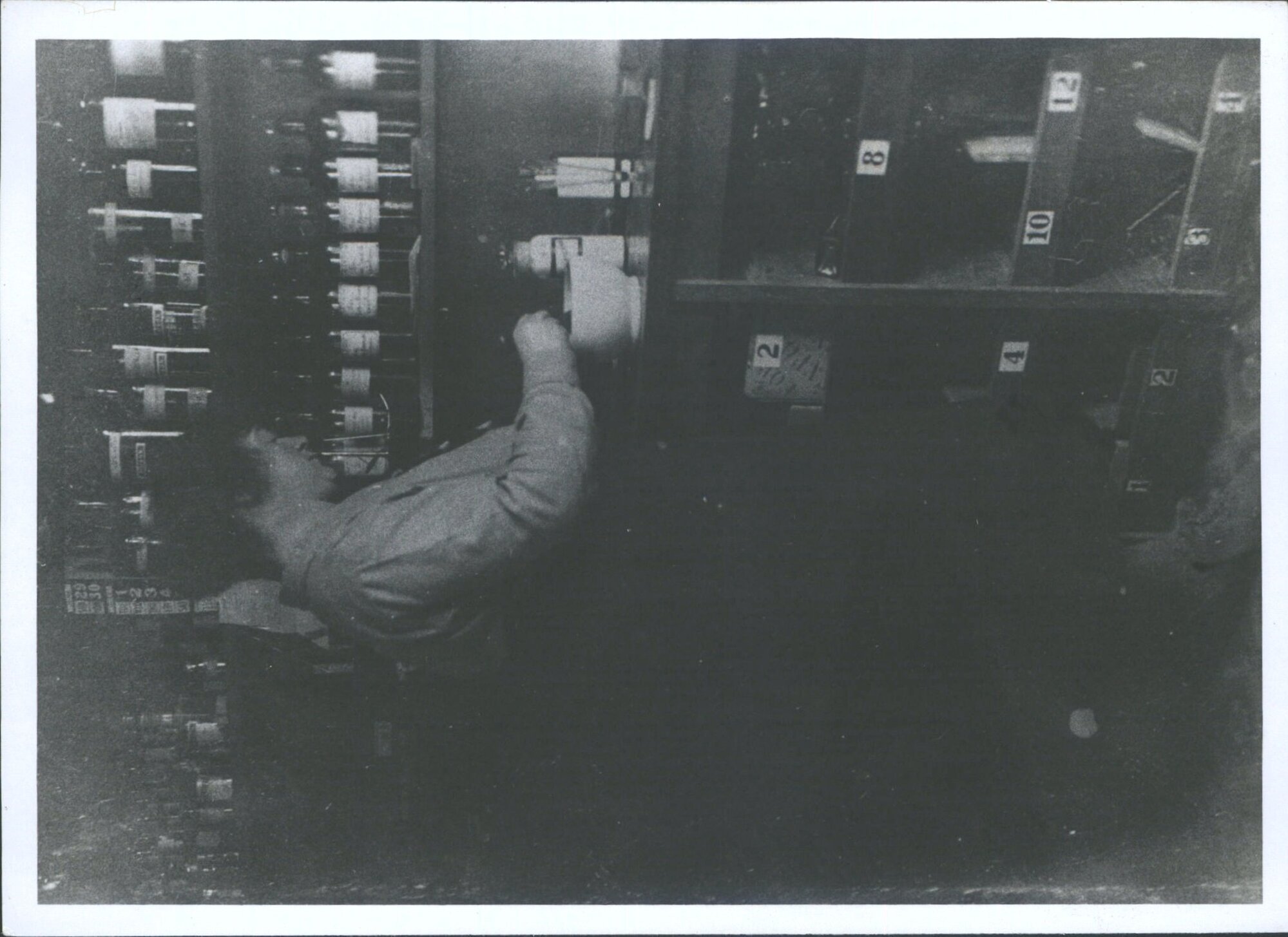 Mrs C. Sim at her fathers pharmacy