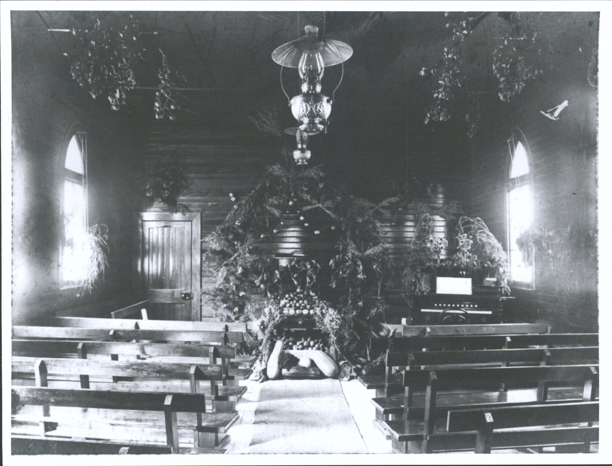 [South Canterbury] church decorated for Harvest.