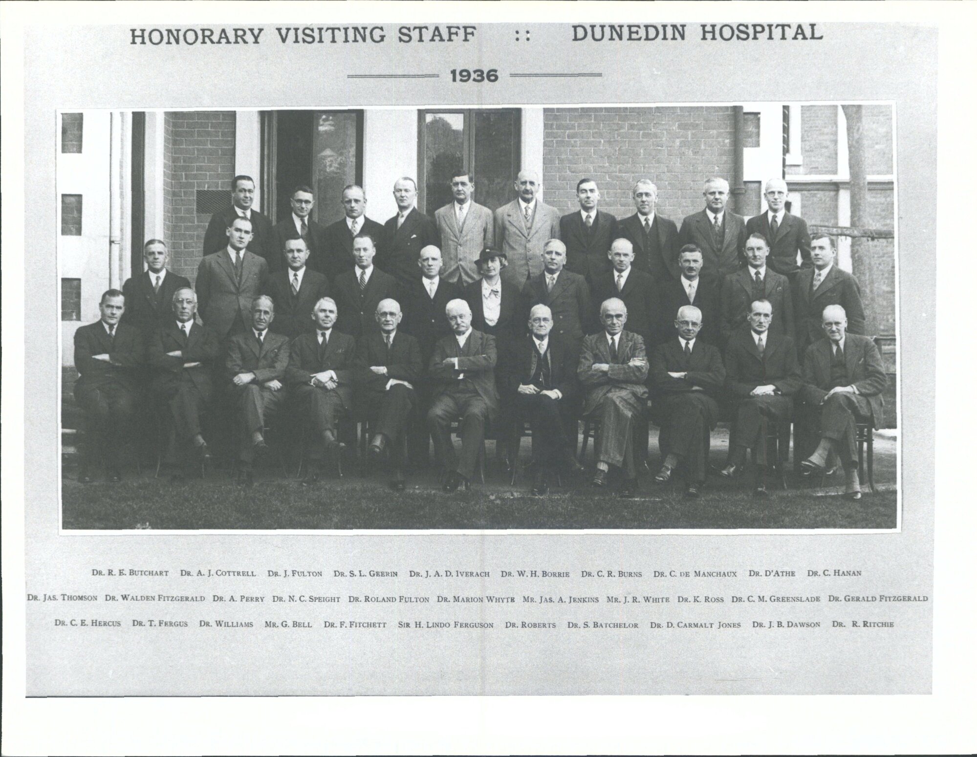 Honorary visiting staff, Dunedin Hospital
