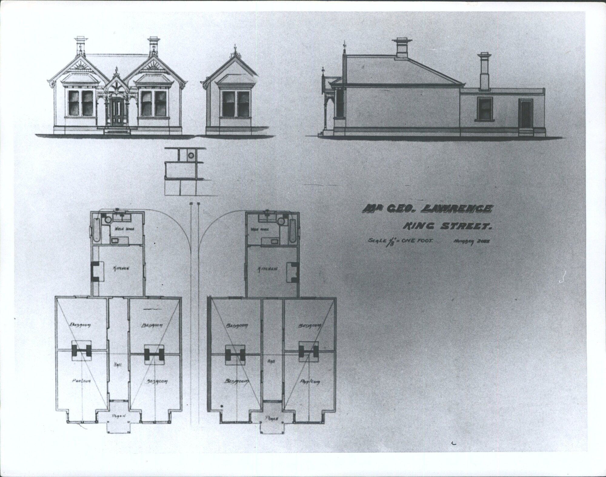 House Plans, Mr Geo. Lawrence, King St G. W. Gough,architect