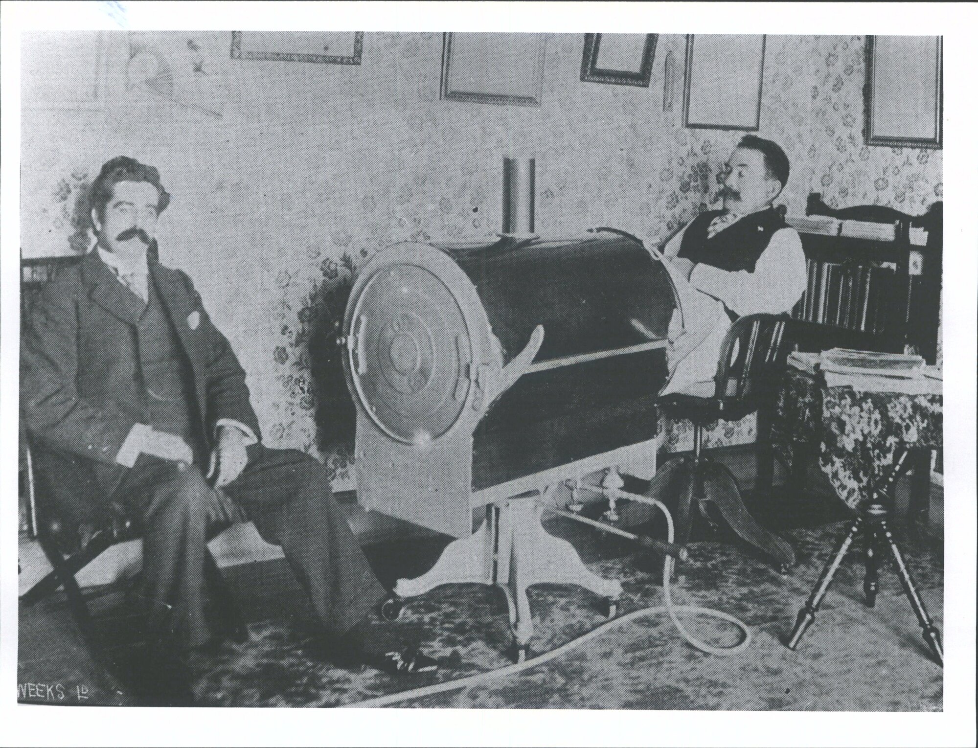 Tallermans system of Dry Hot Air being applied to a patient by Mr D. E. Booth