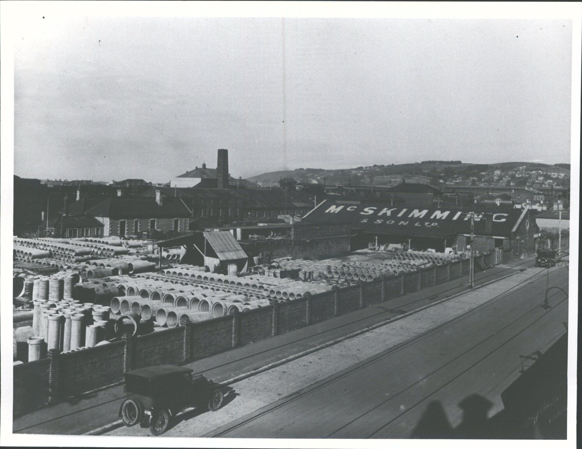 "McSkimming &amp; Sons concrete pipe works at Kensington, Dunedin - original caption