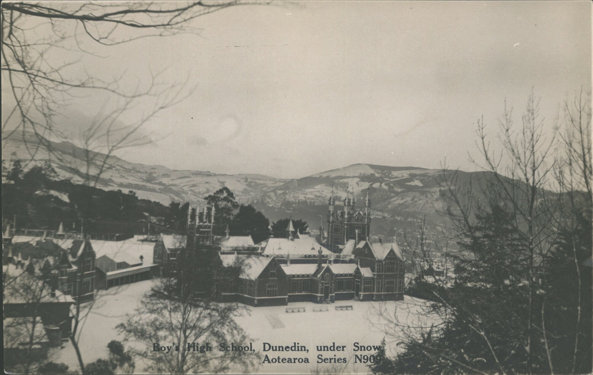 Boy's High School, Dunedin, under Snow