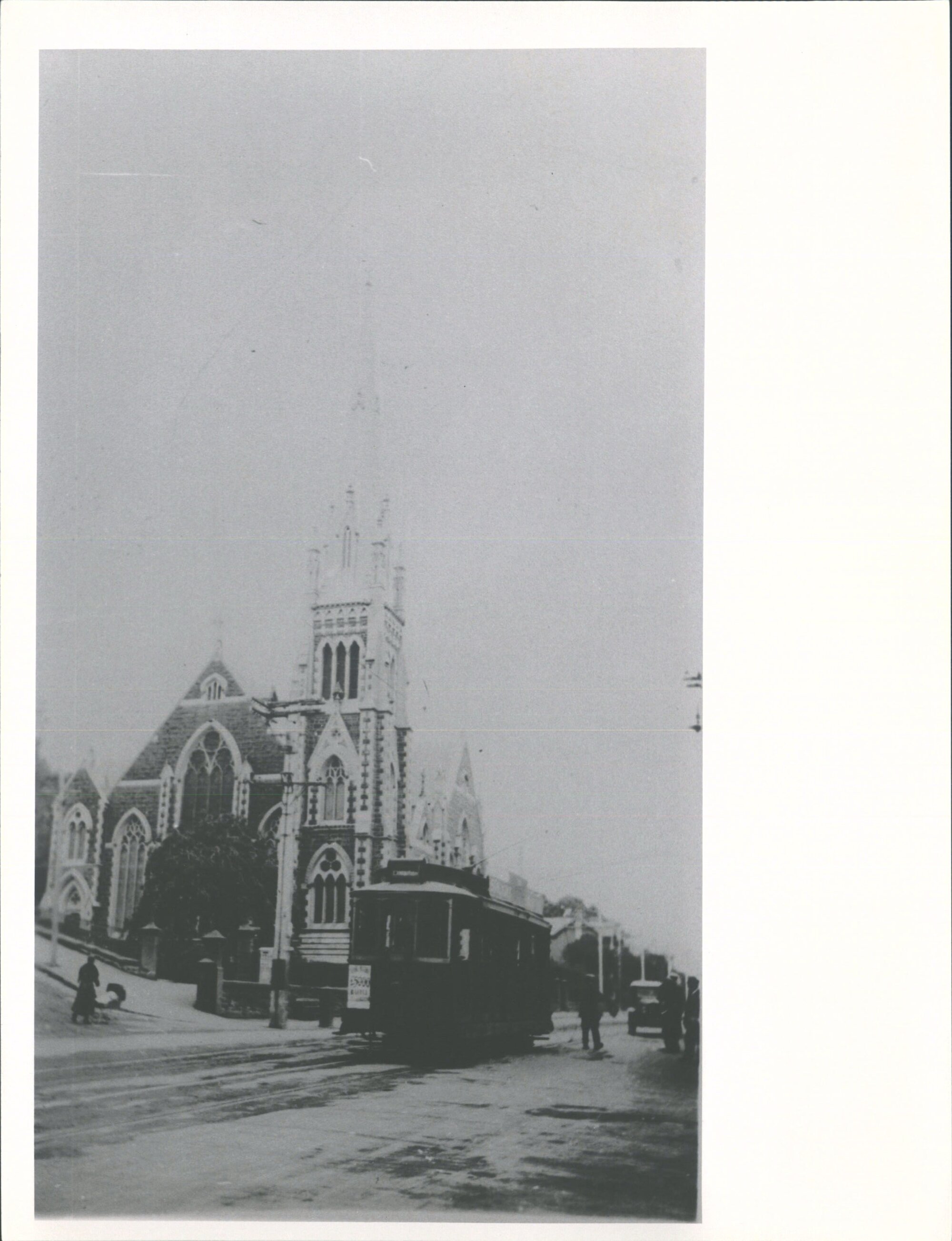 (car changing for the Exhibition outside Knox church)