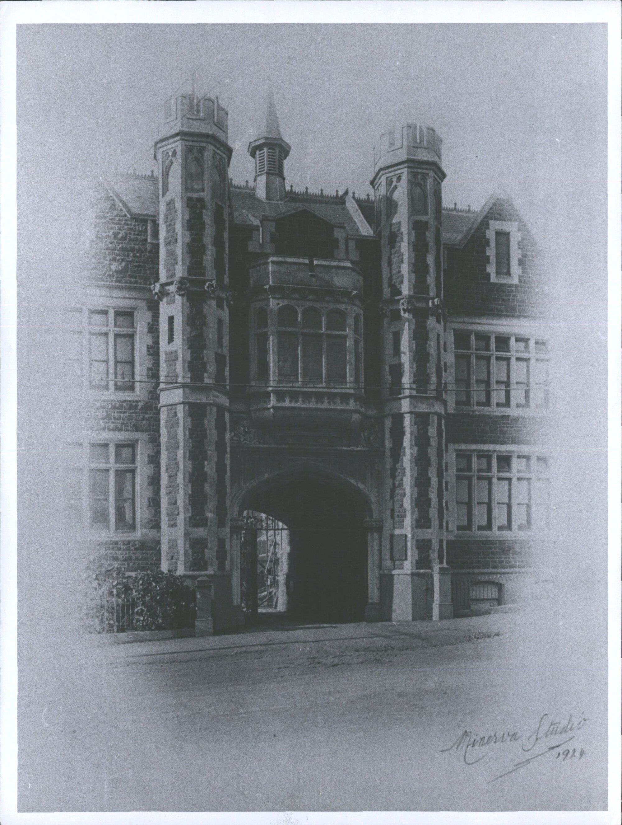 1924 Entrance archway from Union St. linking school of Mines and Allen Hall Building