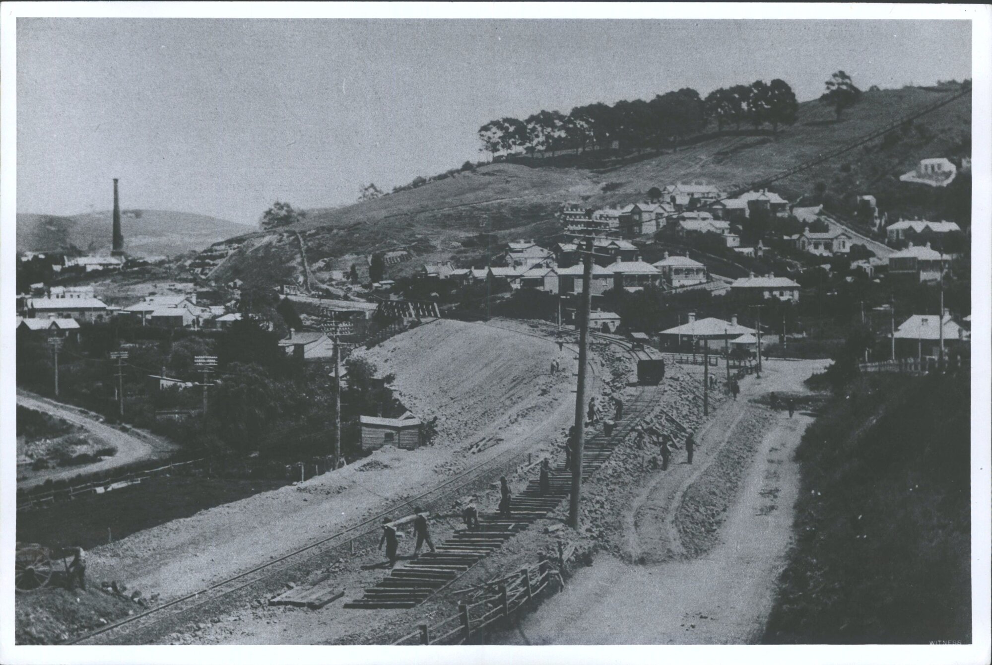 Railway duplication at embankment ex Otago Witness