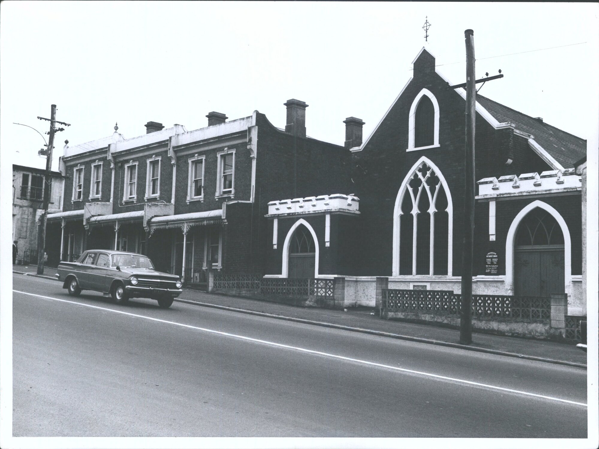 Caversham Methodist Church and terrace houses, Main South Road
