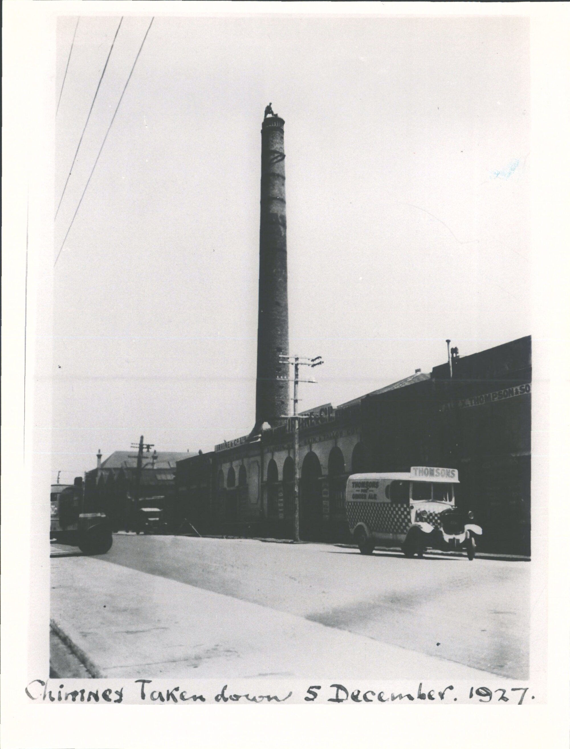 Demolition of Guthrie &amp; Larnach's chimney