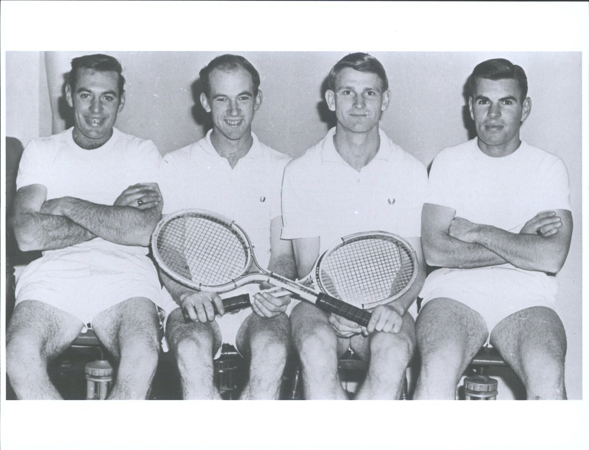 Winner of Otago Lawn Tennis Association Competition. Left to right: J. B. Cosgriff, B. A. Foster, P. Downie, W. T. Cosgriff Abse