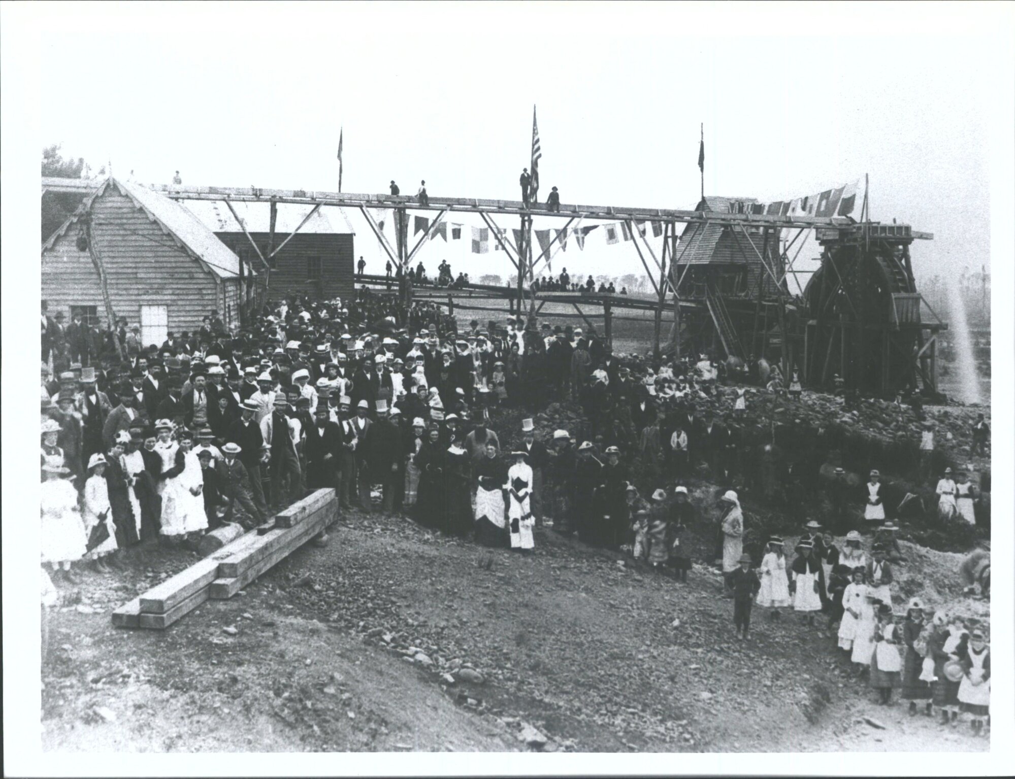 Opening of the Ross Mining Company's hydraulic pumping engine