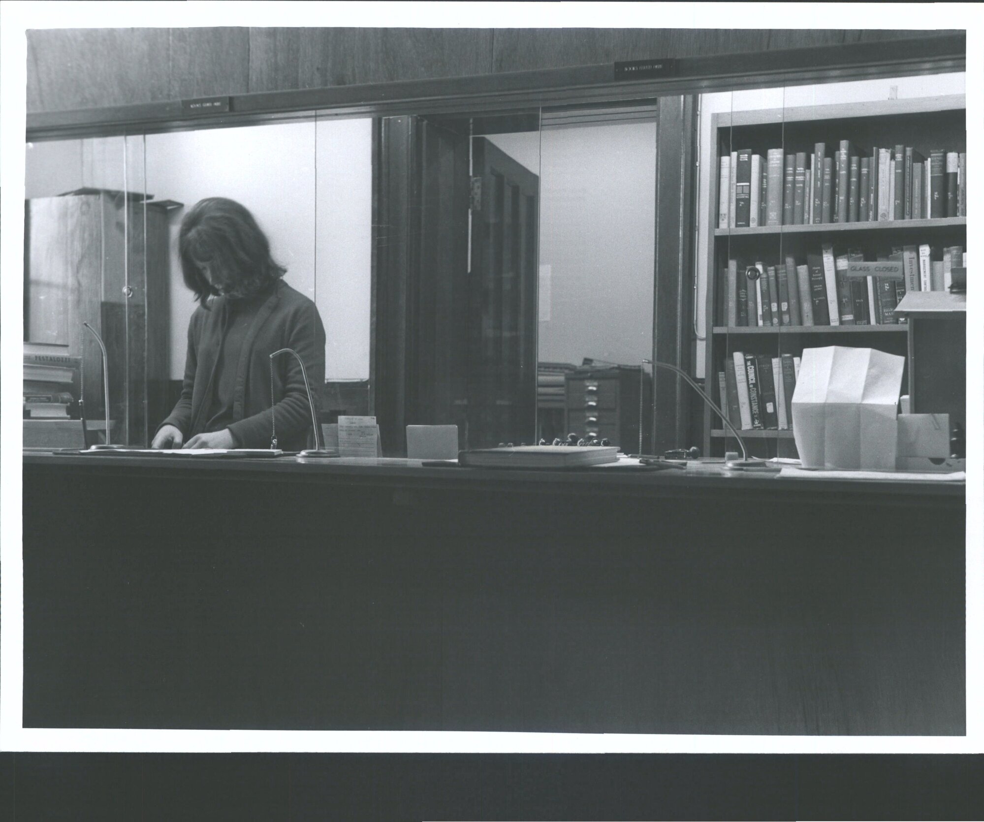 Circulation desk (Mrs Sutherland)