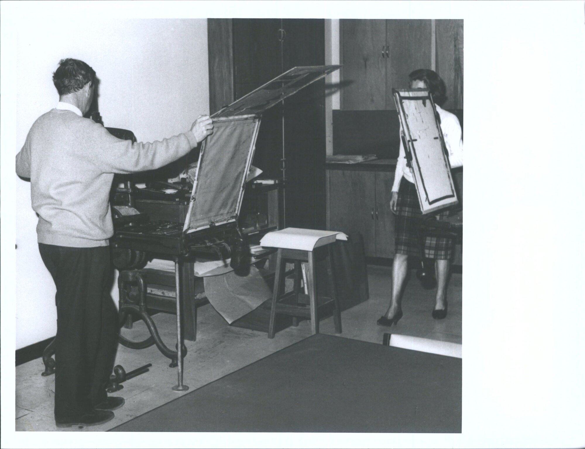 Printing Room   left: J. G. Penman. Right: Mrs K. Riley