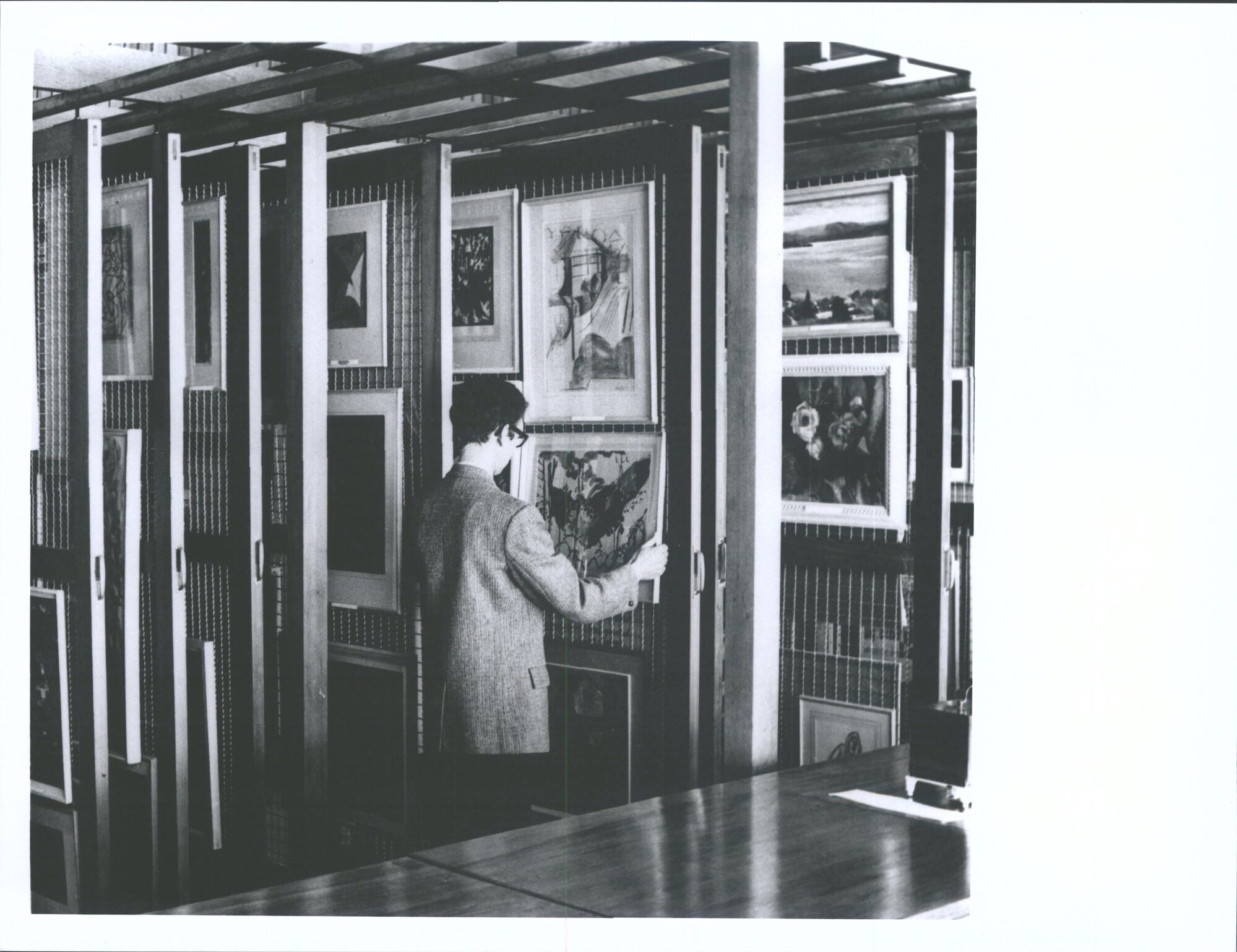 1965 Hocken pictures Stack, Storage of framed pictures Mr D. G. Jamieson