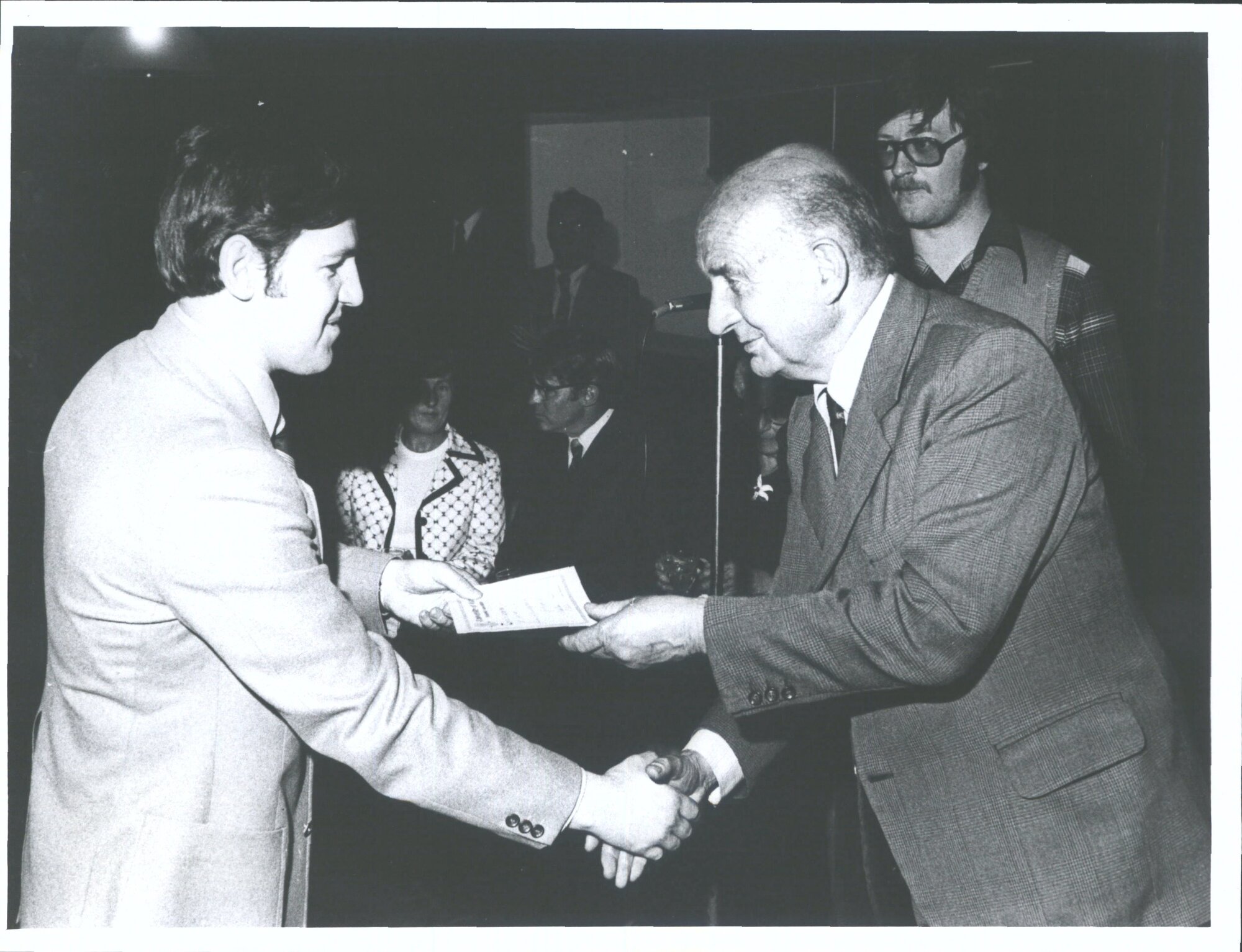 Opening of Arnold Perry Room.  Chancellor presents Blues certificate