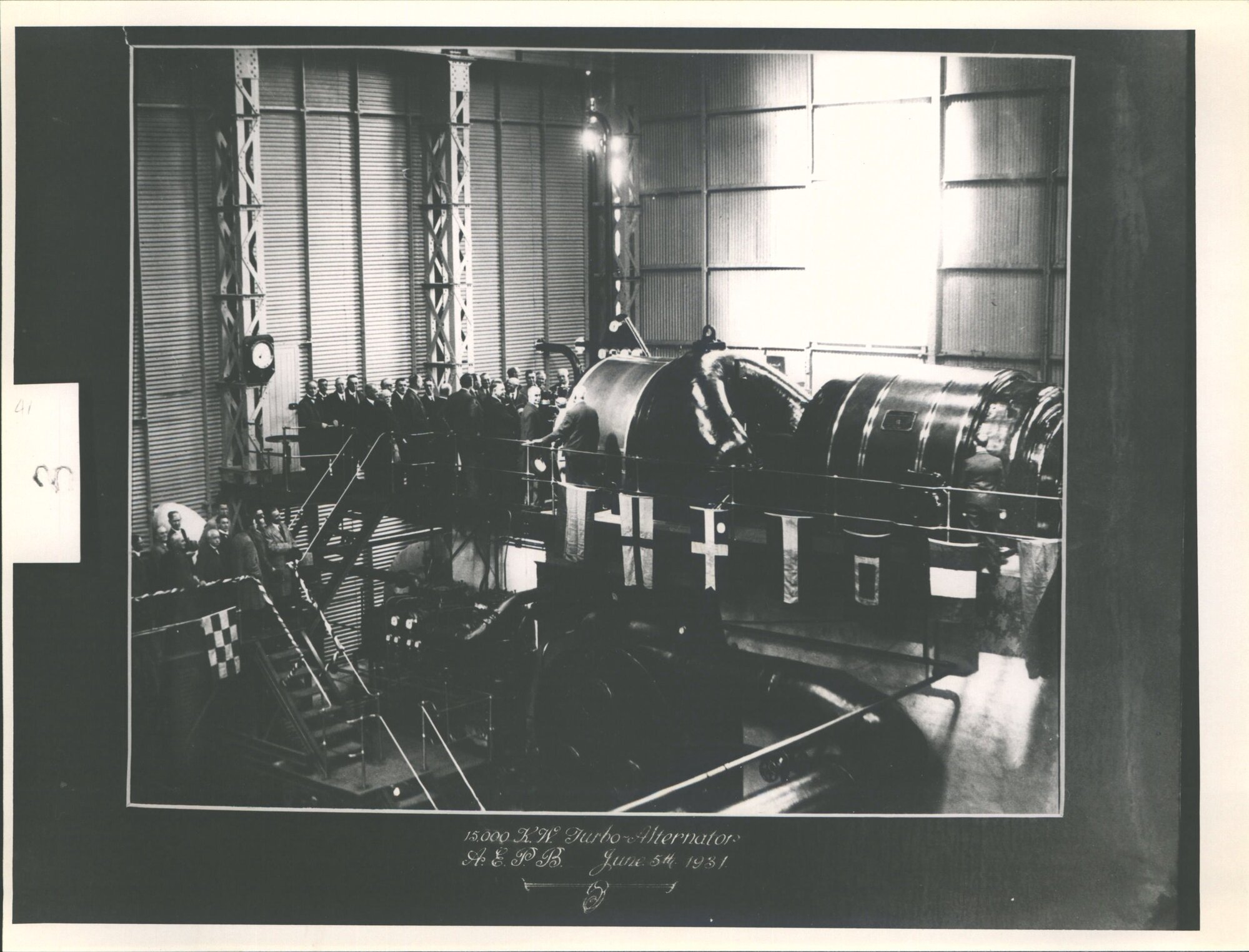 15,000 K.W. Turbo - Alternator Auckland El. Power Board Kings Wharf Power Station