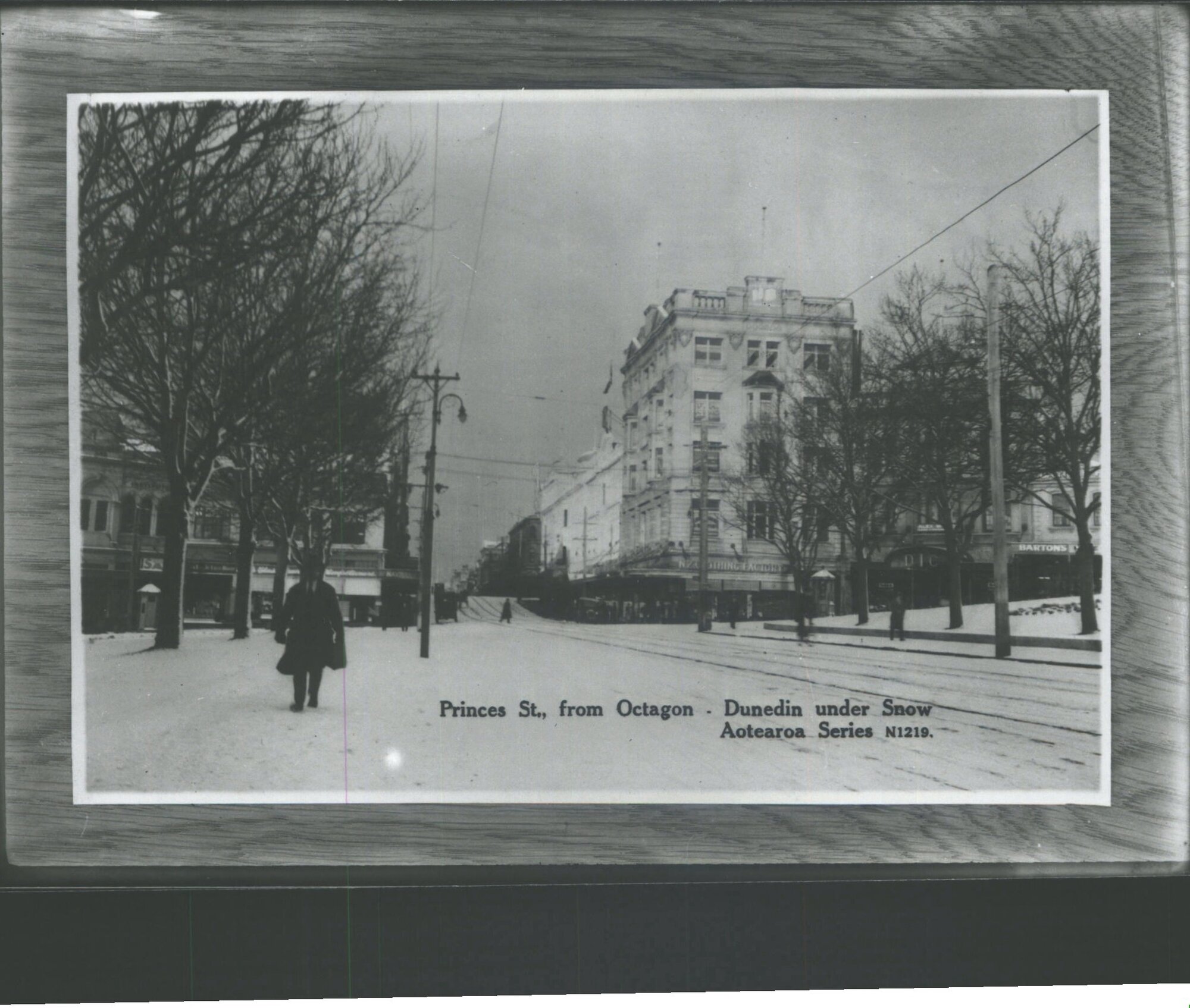 Princes St, from Octagon - Dunedin under Snow