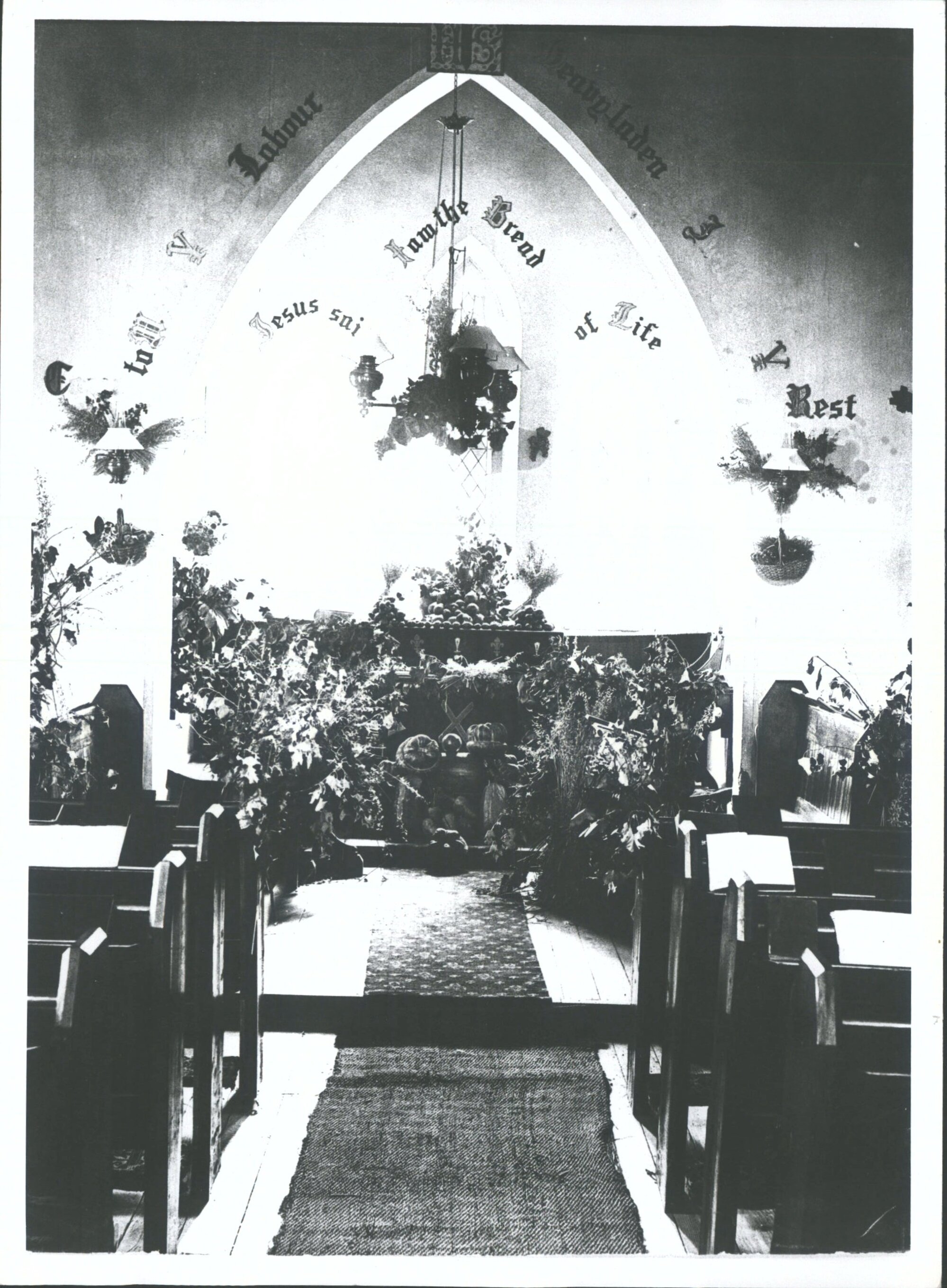 Holy Trinity Anglican Church decorated for Harvest Festival