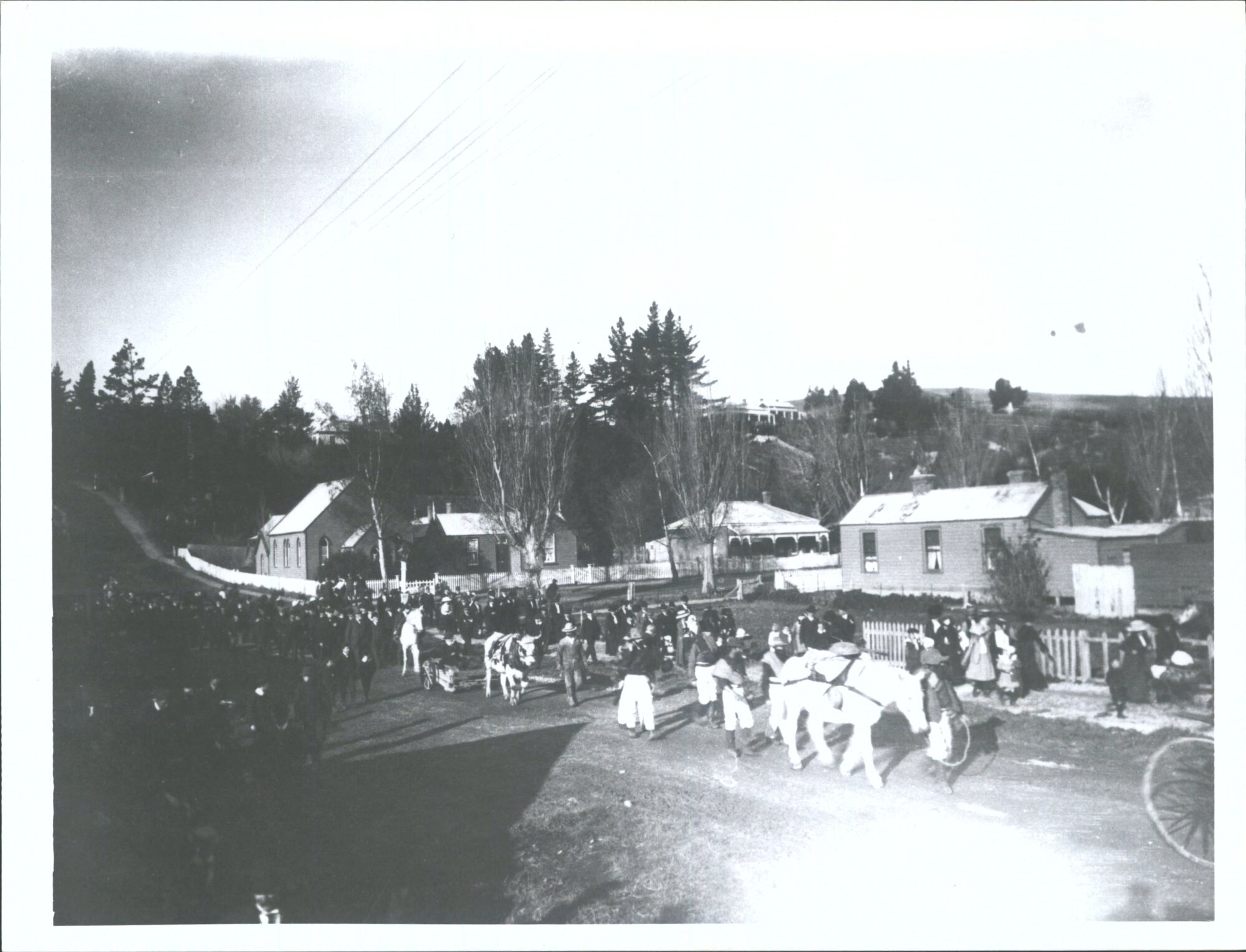 "Early miners - bullock &amp; sledge"