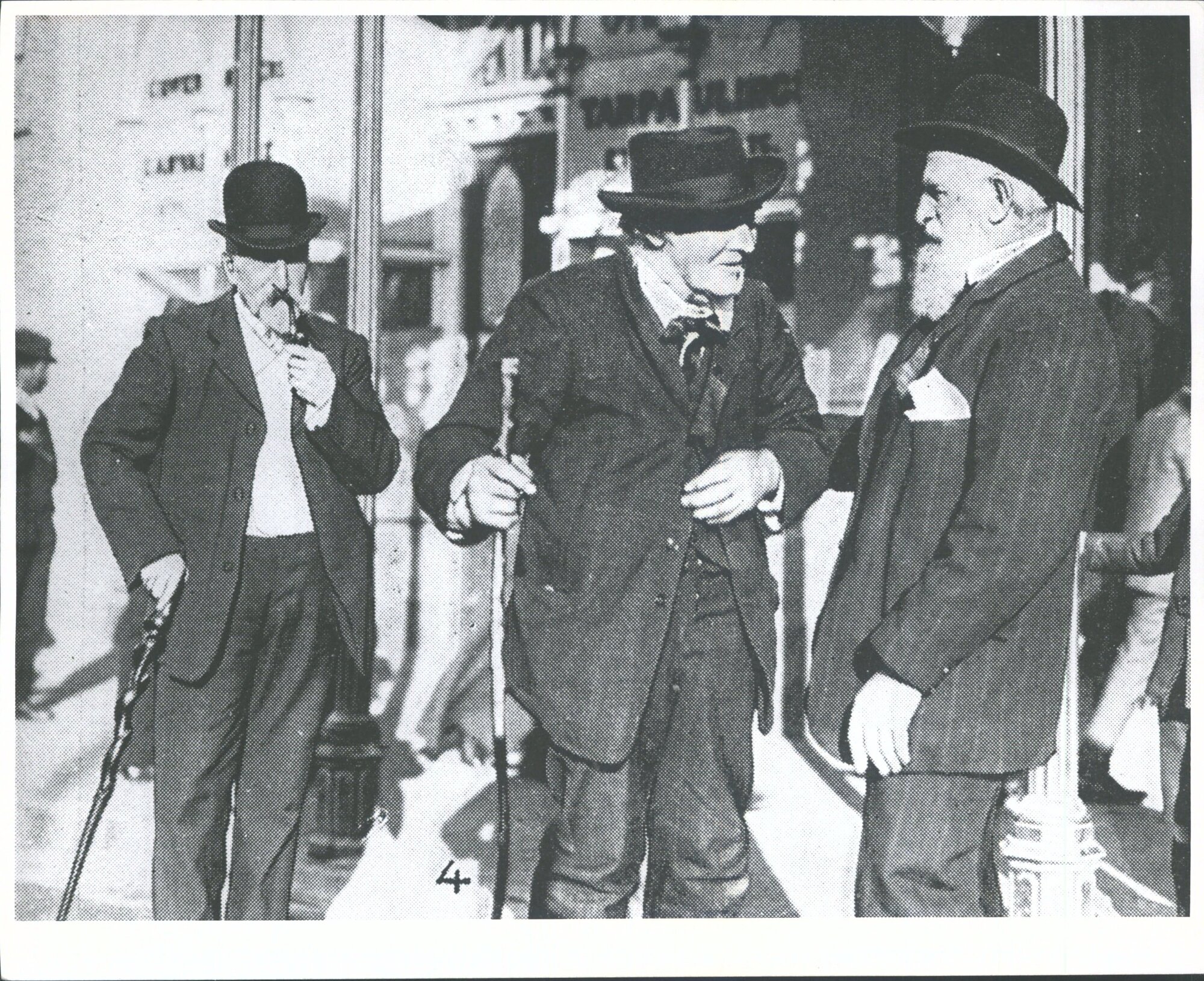 3 early miners in the street