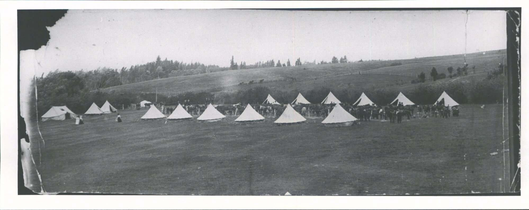 Geraldine Mounted Rifles- Camp on A. G. Macdonald's property at Waitohi, Geraldine 1911