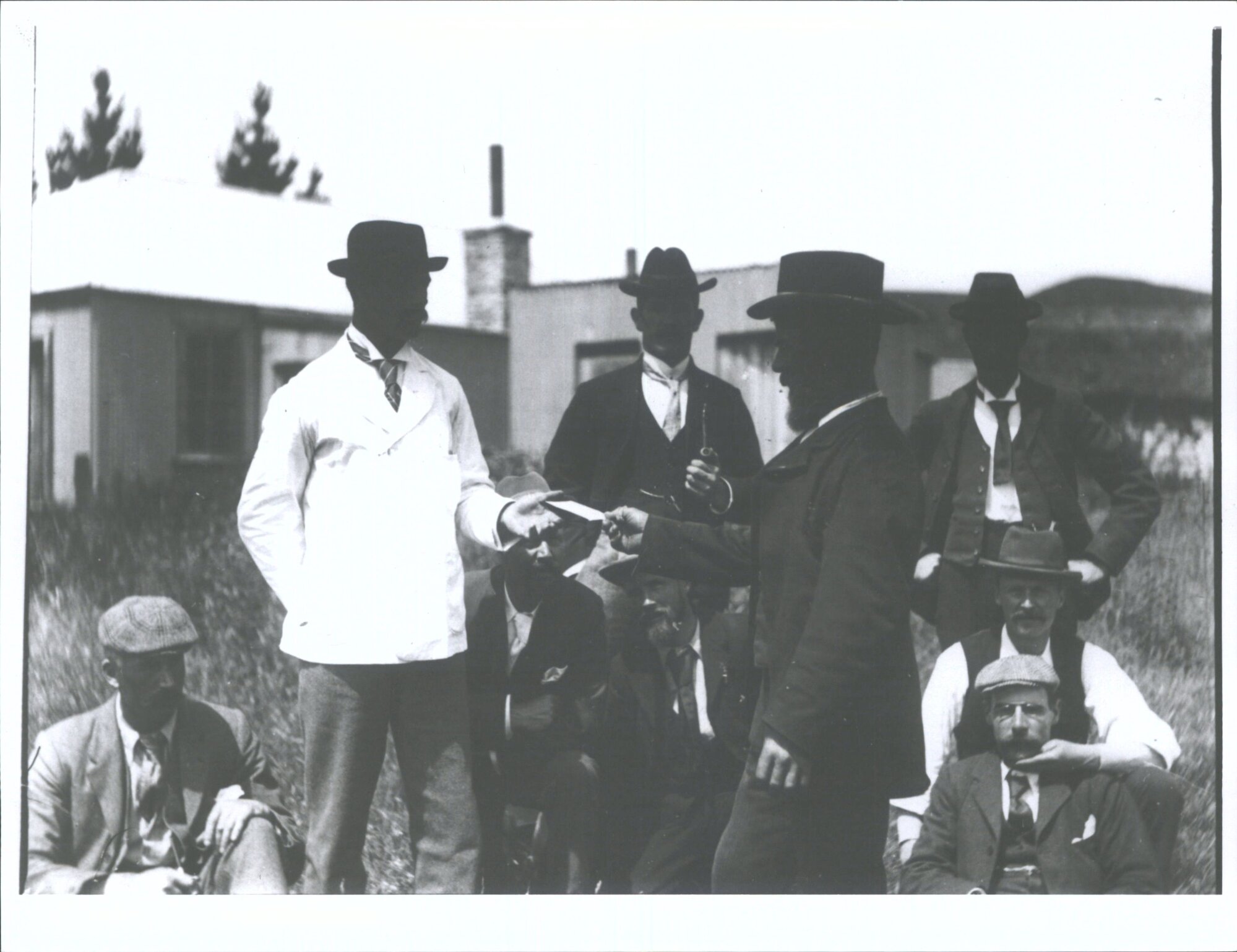 Handing over possibly first mining license for sluicing at Island Block