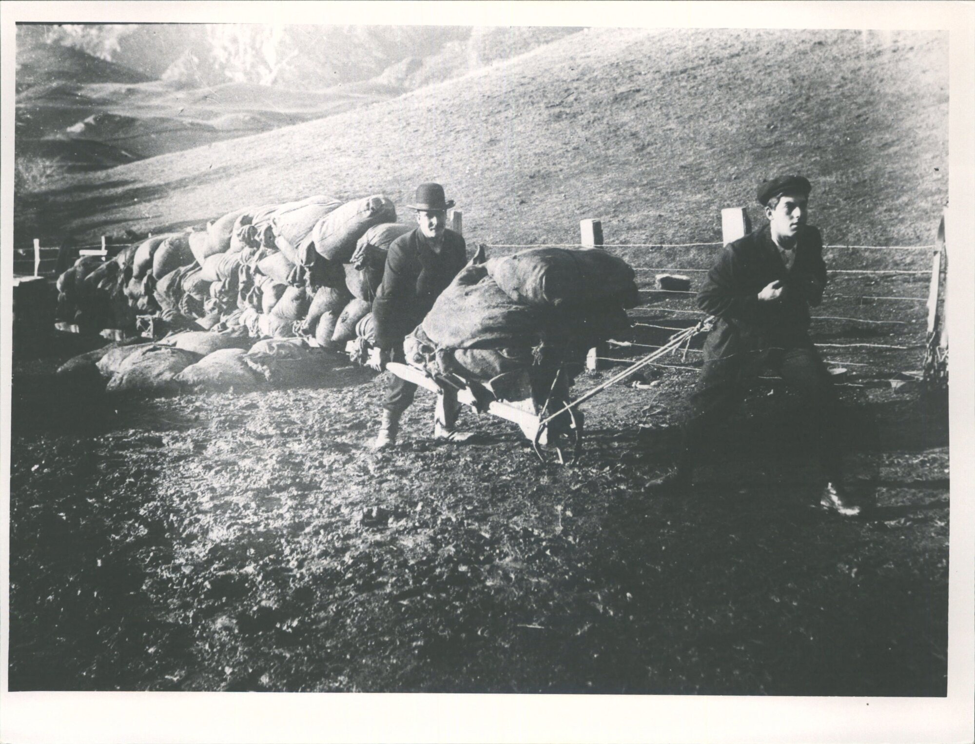 Reconstruction of miners delivering their own coal supplies