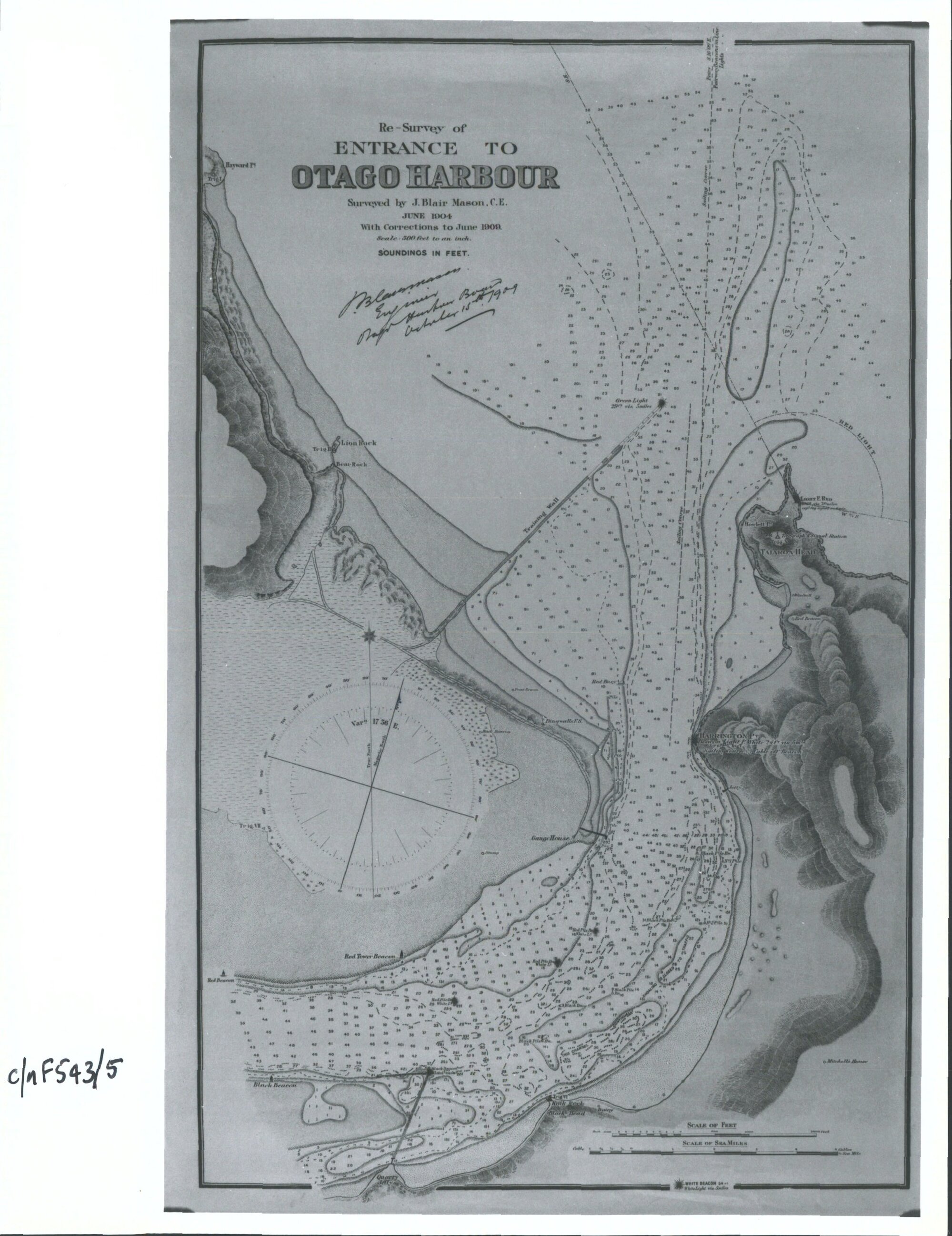 Re survey of Entrance to Otago Harbour