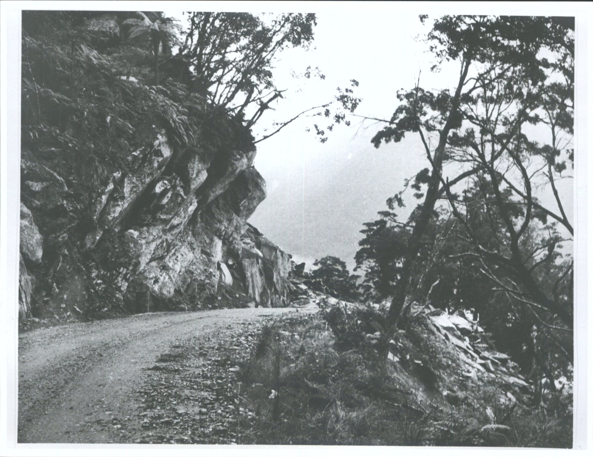 Road forming of one of the bluffs