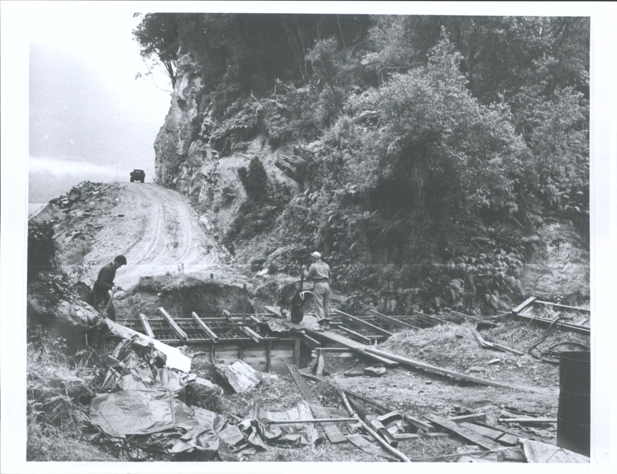 Work on a bridge on Haast Road