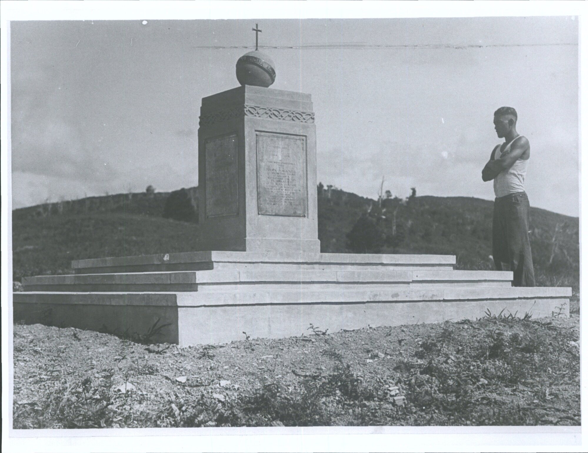 Memorial to Bishop Pompallier at Totora Point Catholic Centenary Celebrations