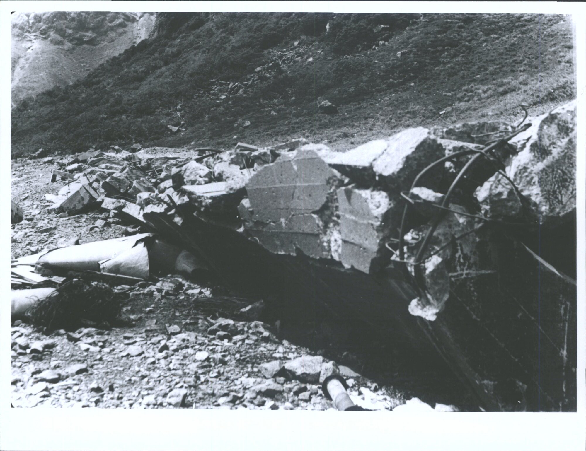 "Concrete covered approach to Tunnel Crushed flat, looking South" Dunedin Naturalists Field Club trip [post 1940?]