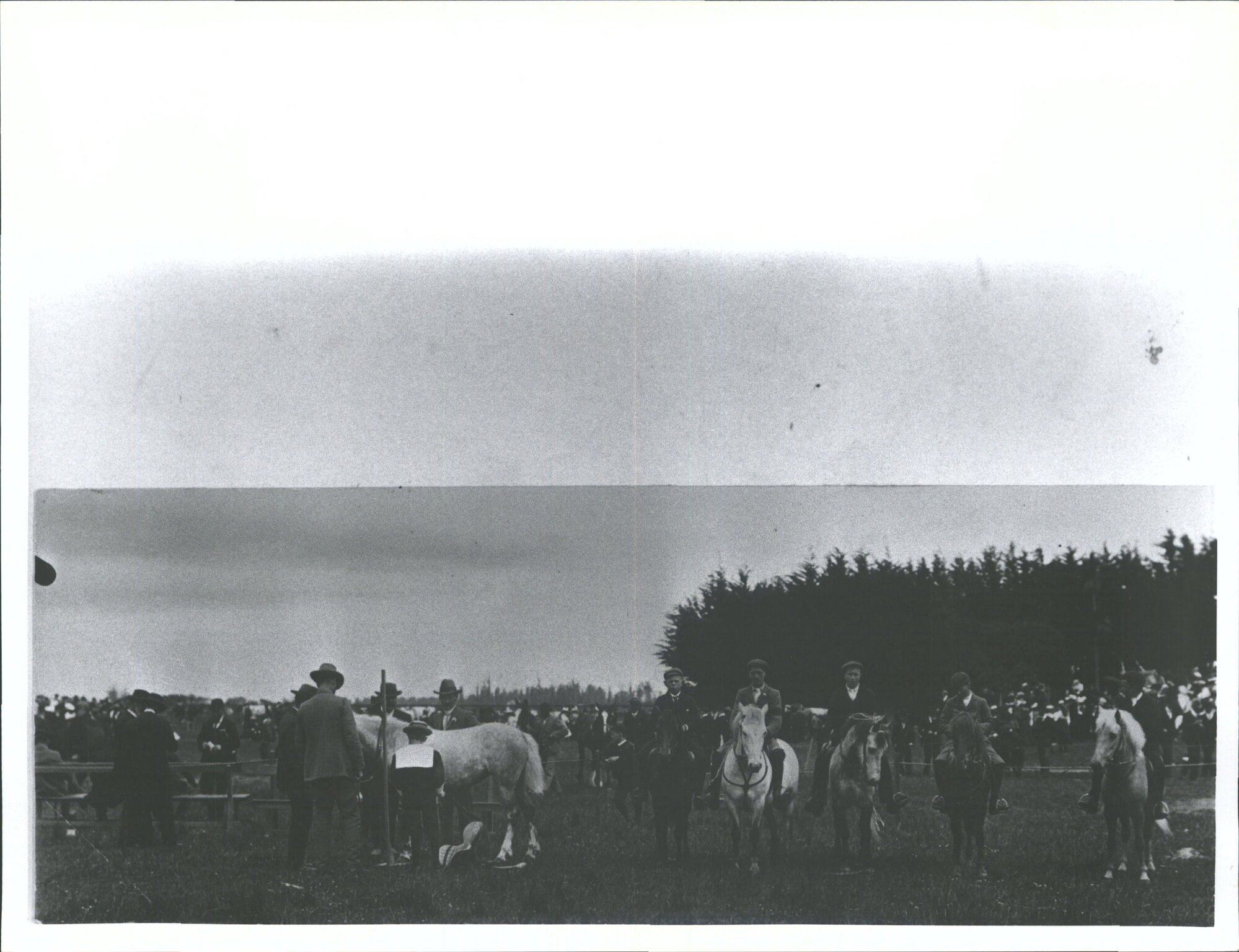 Clutha Show  "Measuring the boys' ponies for class under 14 hands in height"
