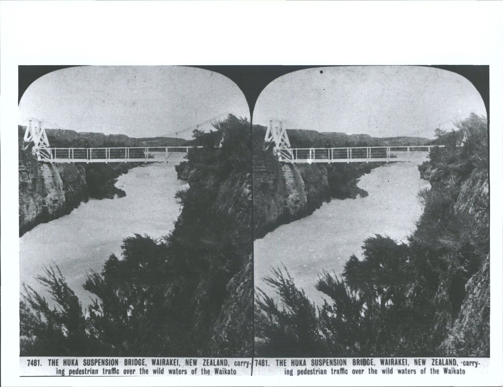 the Huka Suspension Bridge