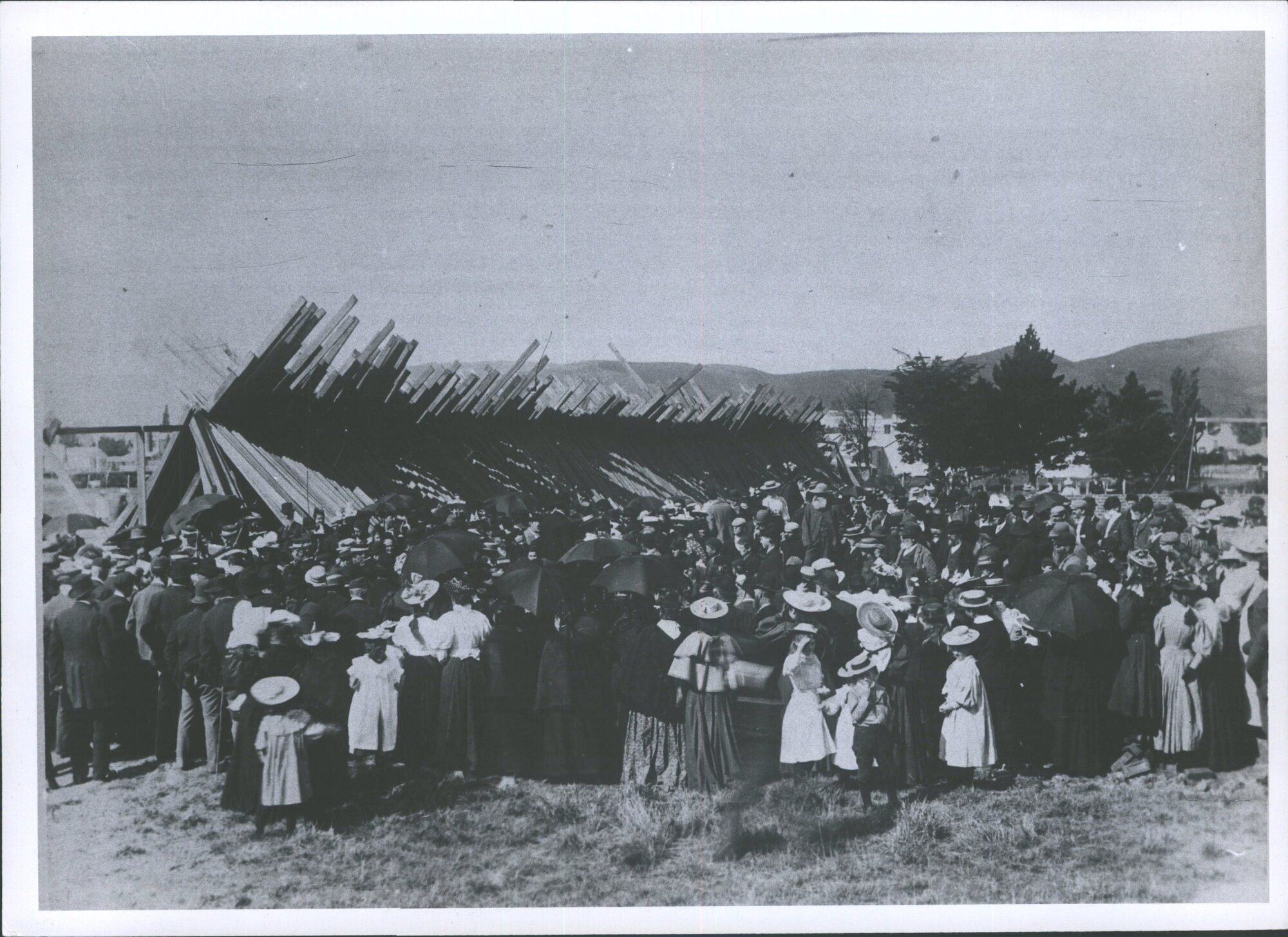 Laying foundation stone of Bruce Woolen Mill