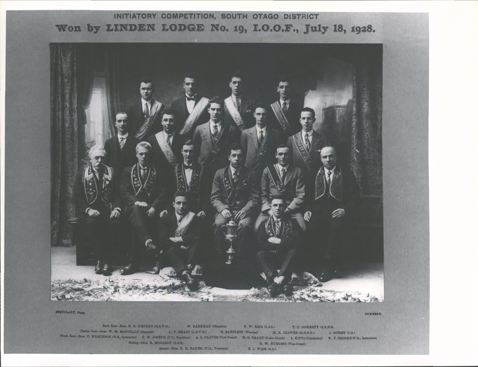 Winners Initiatory Competition 1928 South Otago District
