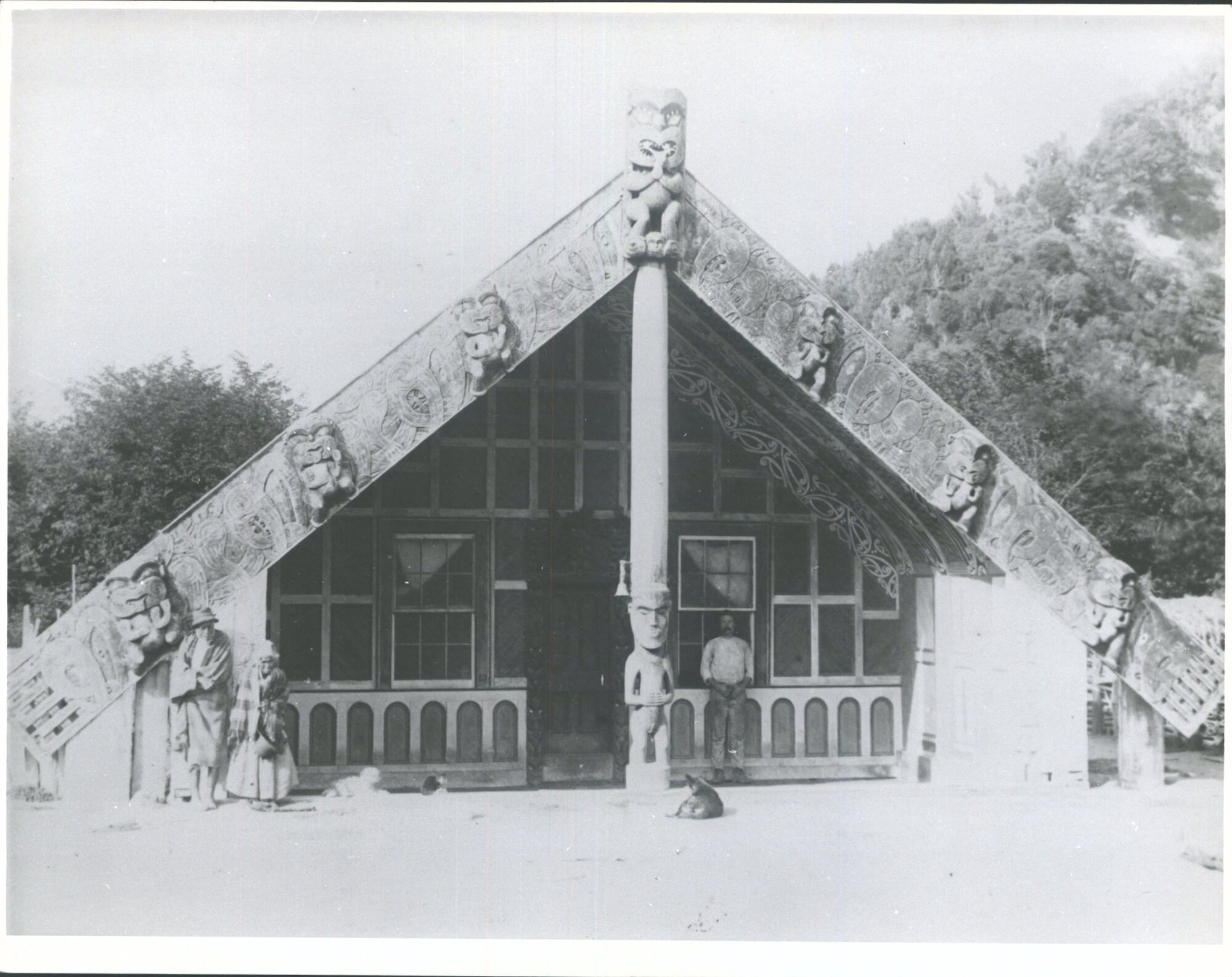 Carved meeting house "Waiherehere" at Koriniti