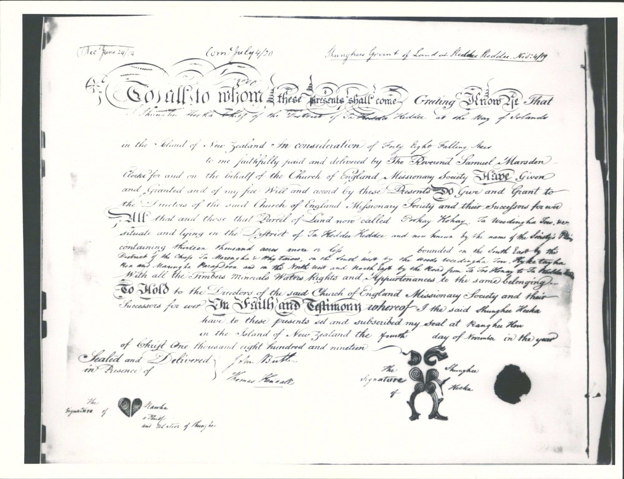 At Keri Keri 1819 to Church Missionary society