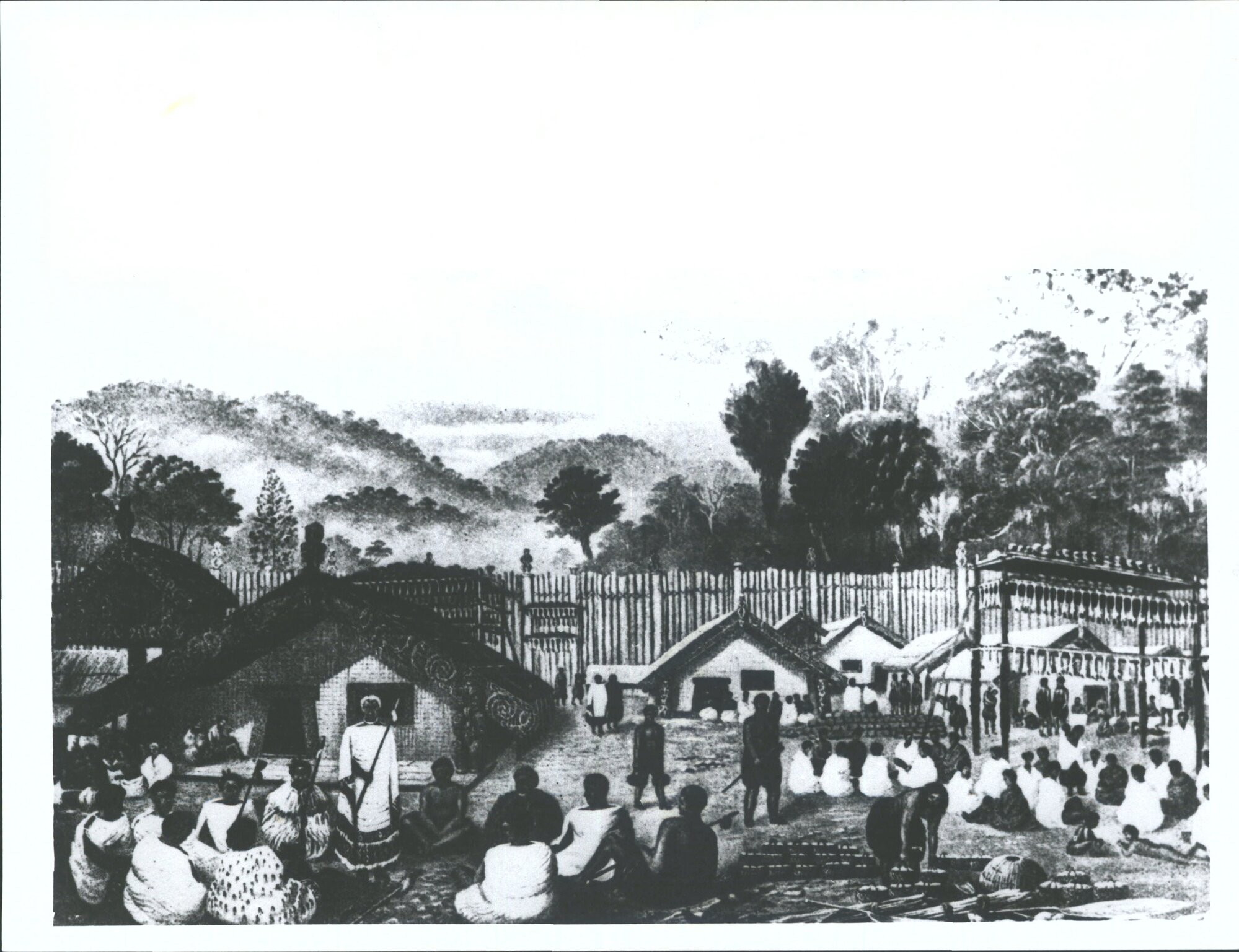 Old time pa surrounded by palisading