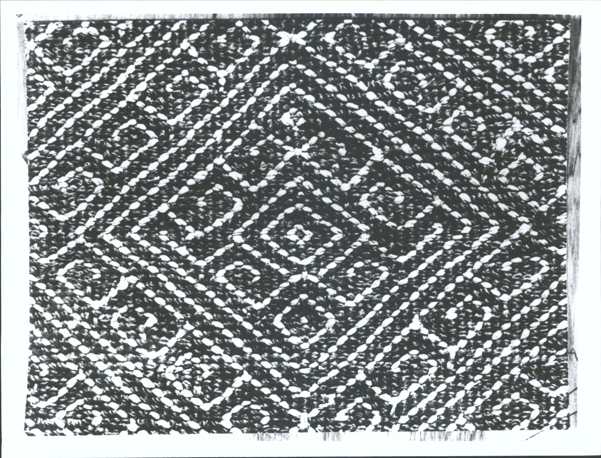 "Central diamond of one of 3 group of rhombs." 5 TIMES ACTUAL SIZE"