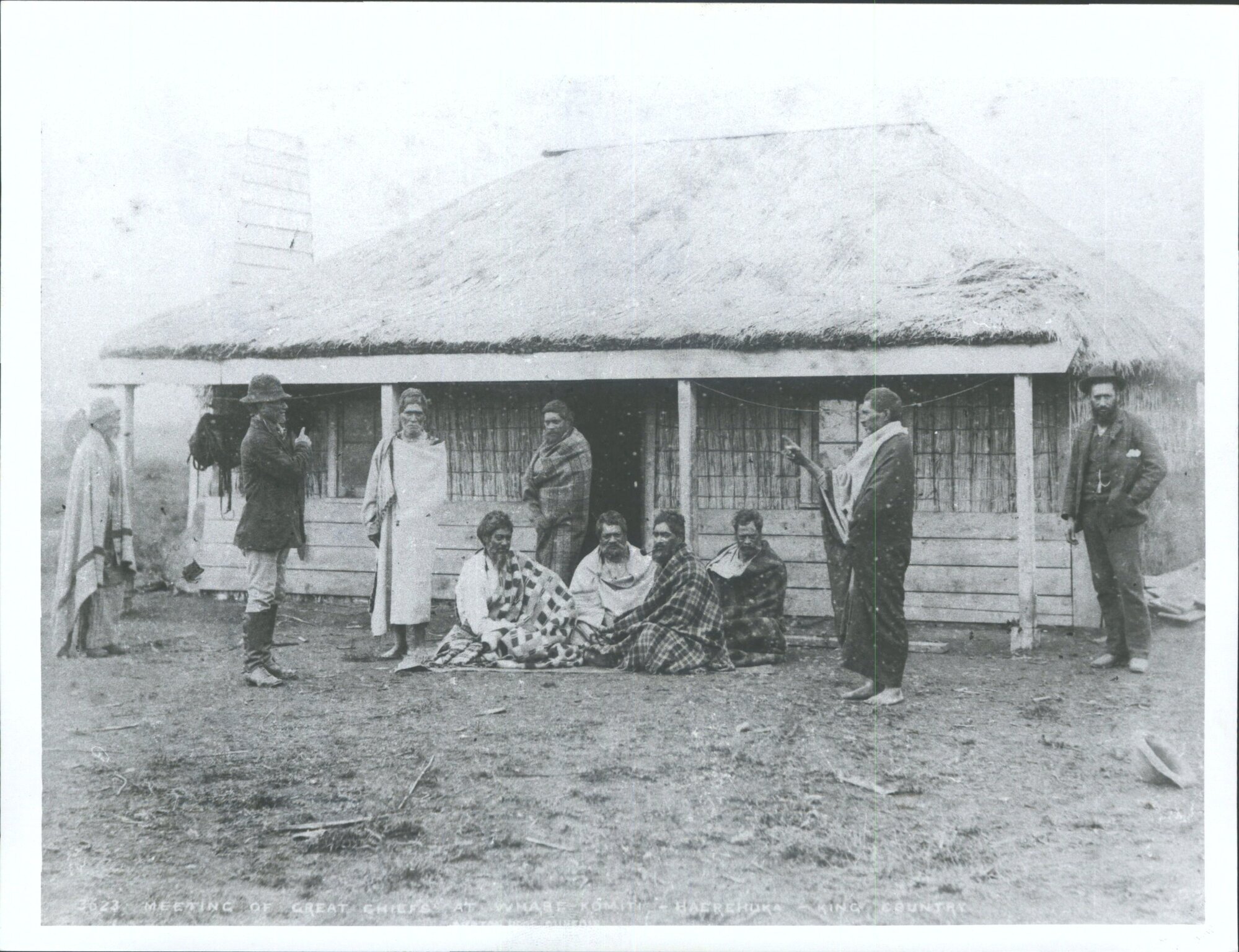 Meeting of Great Chiefs at Whare-Komiti-Haerehuka-King Country