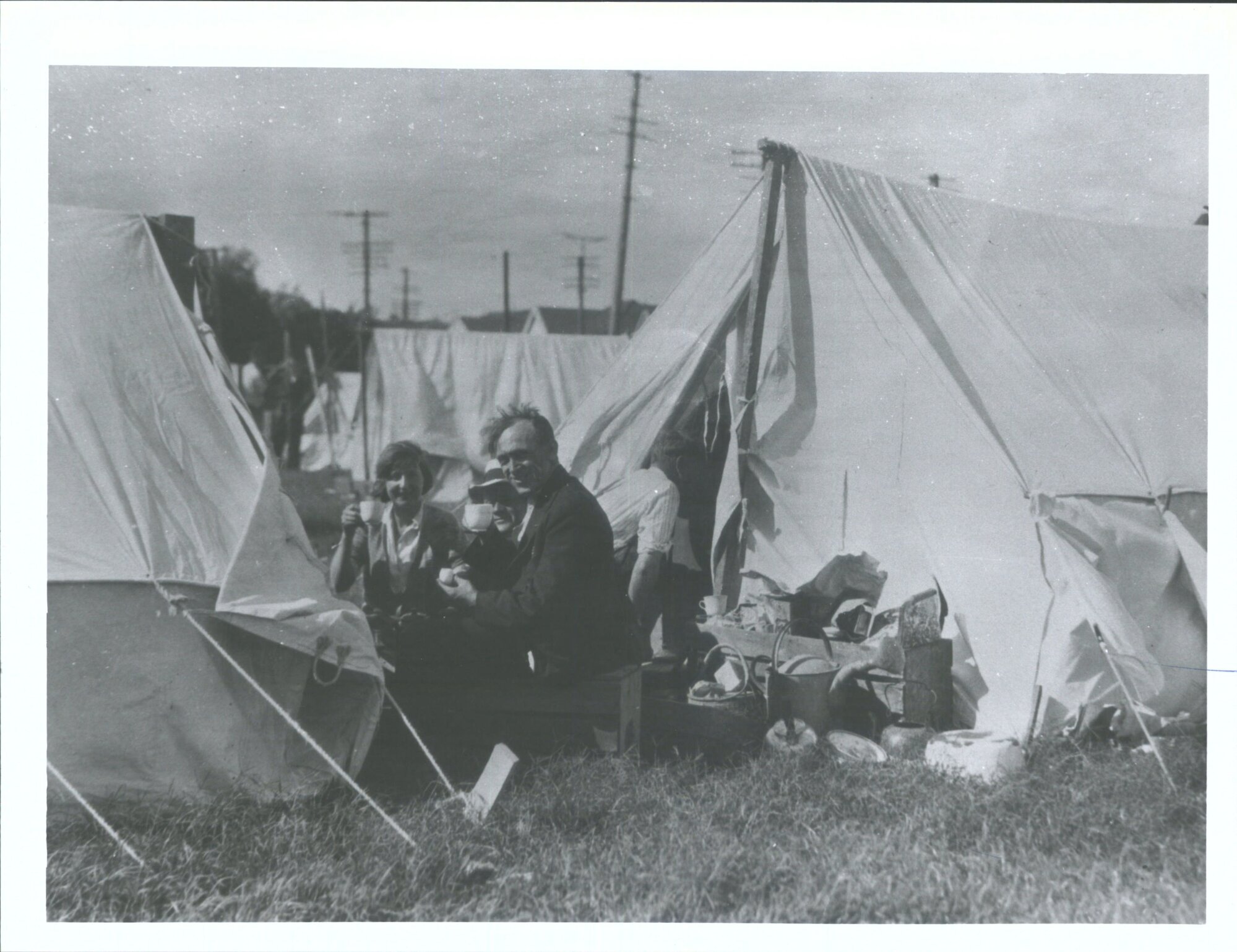 Camping out after eathquake