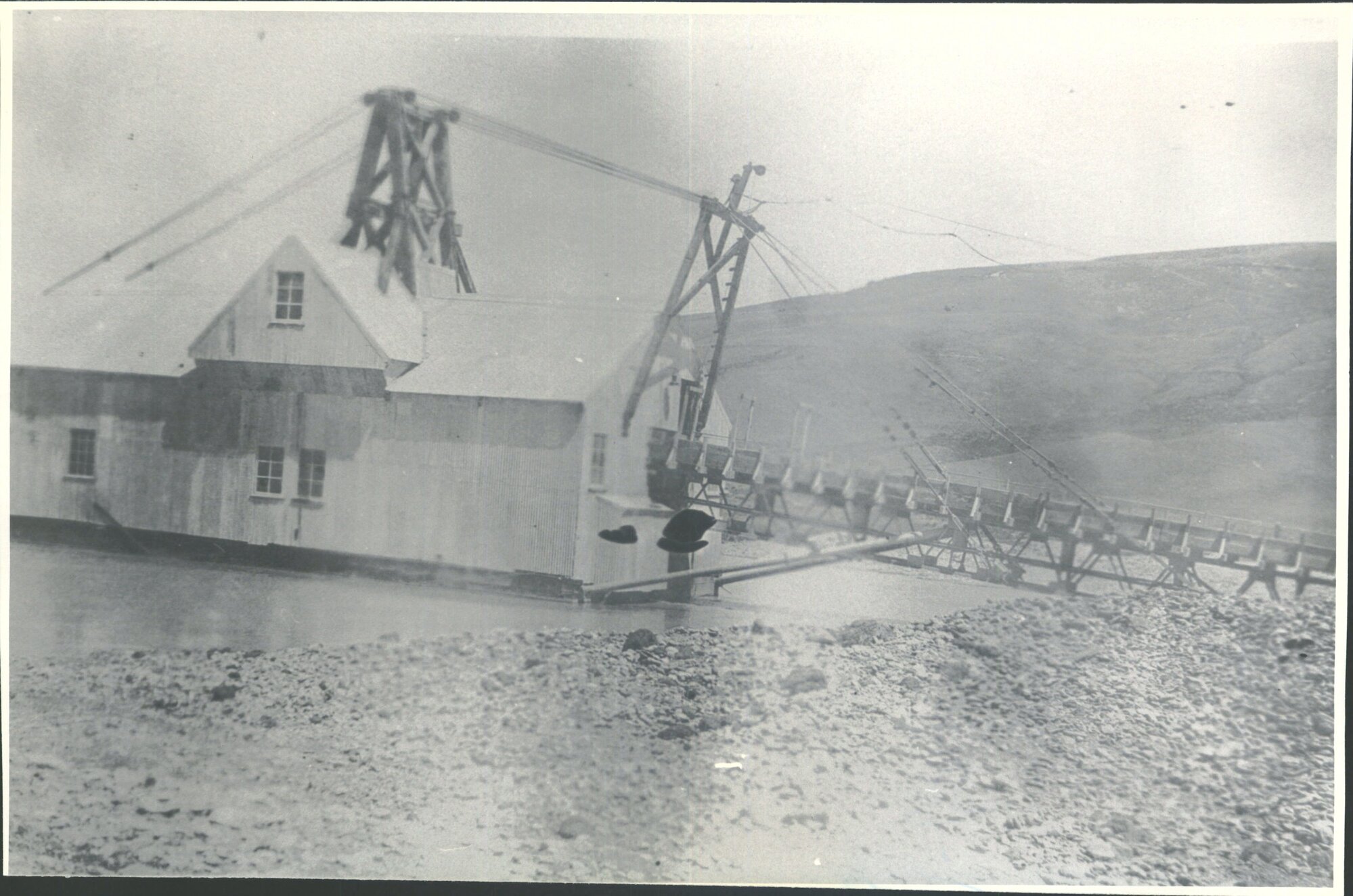 Gold dredge at the Upper Nevis