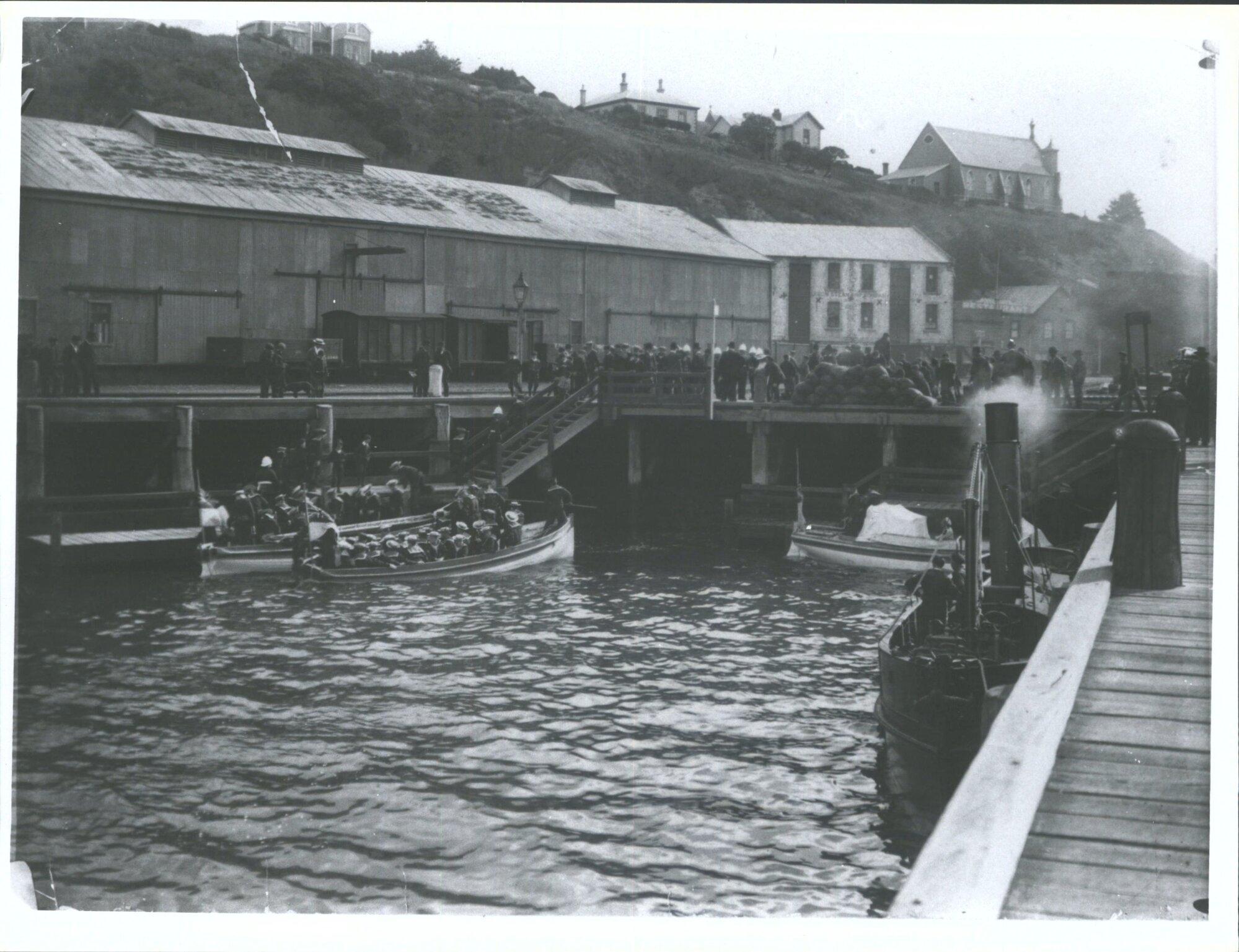 Bluejackets &amp; Marines landing --  to attend the funeral of seaman Bonner