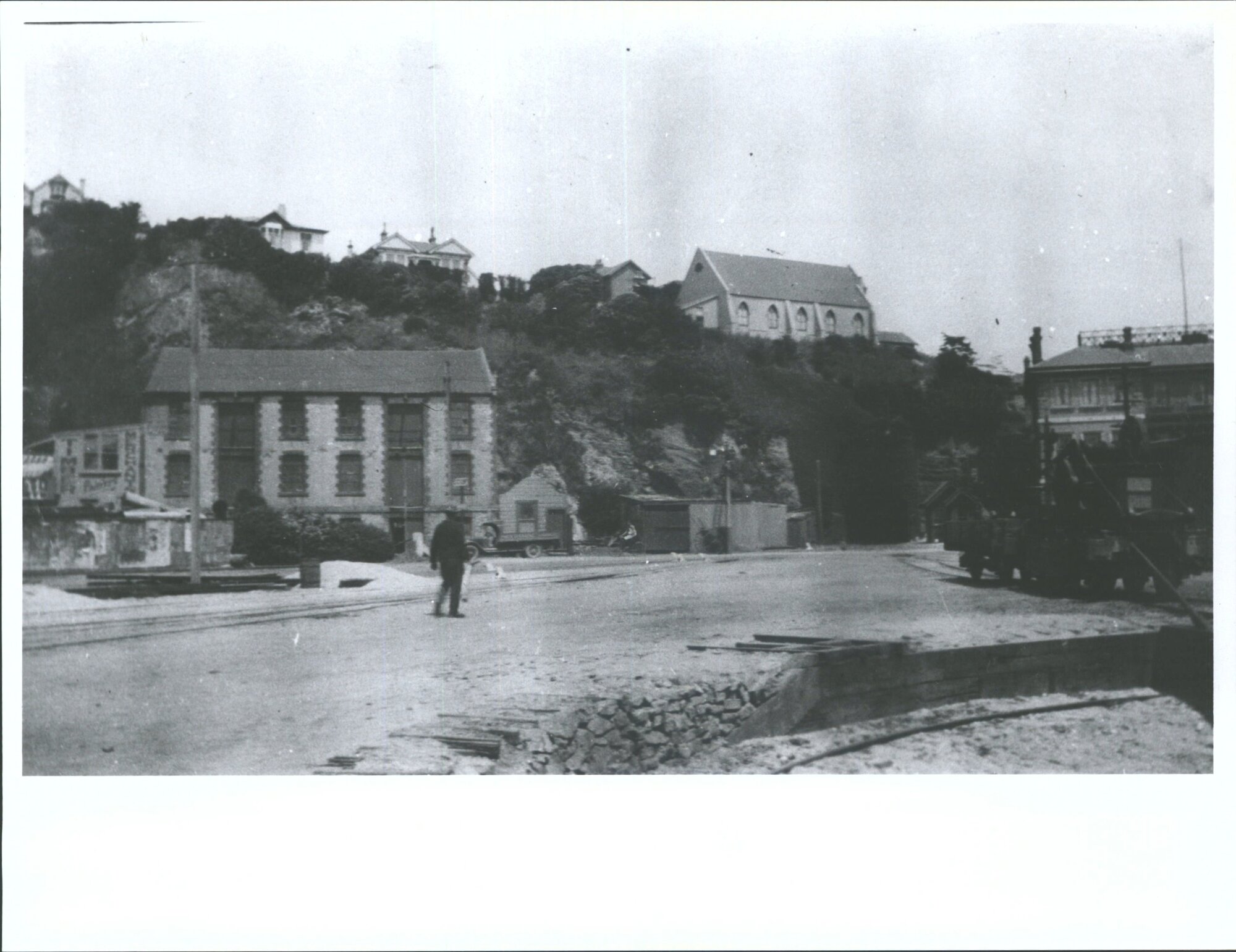 showing the oldest European Methodist Church in Otago now being demolished