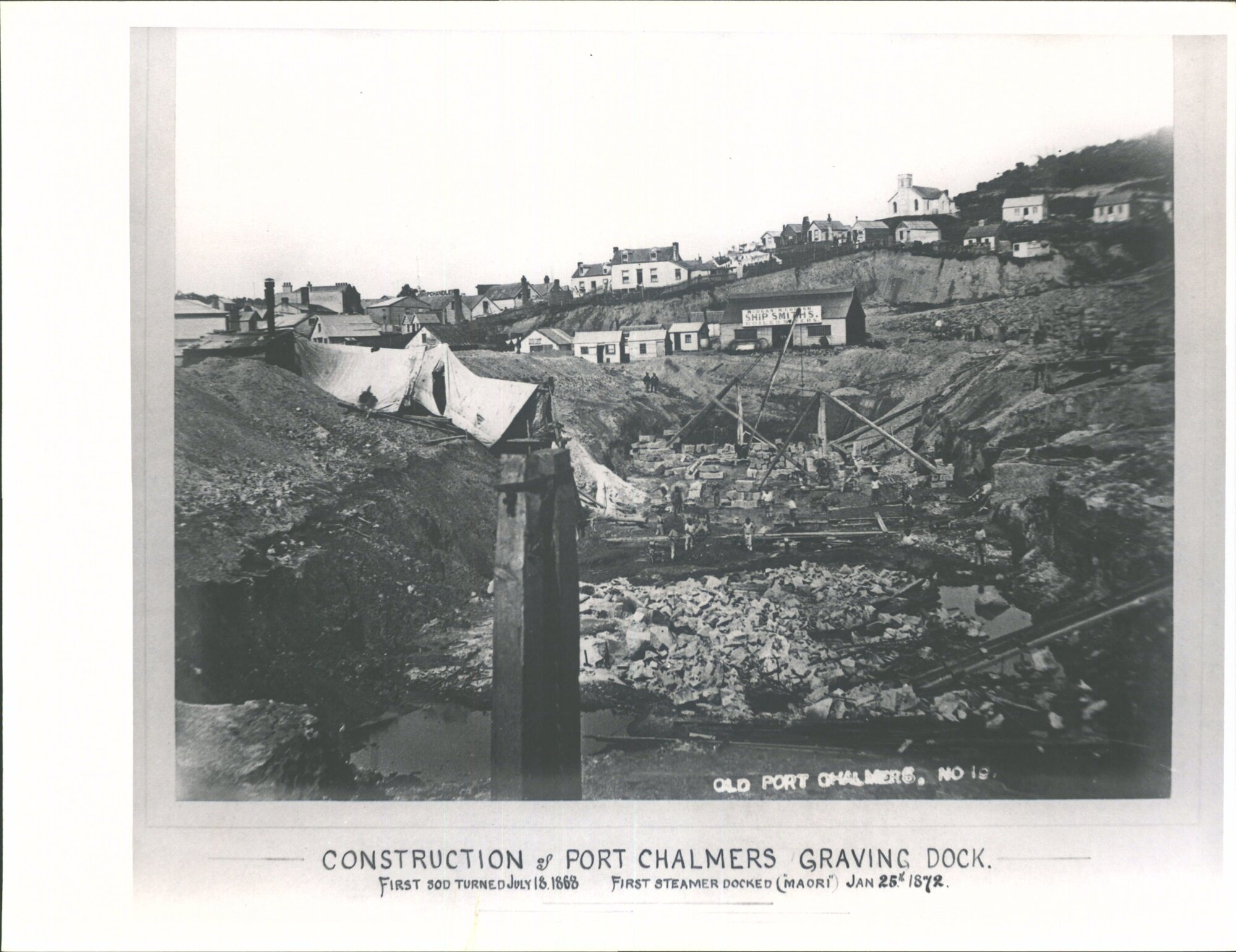 Construction of Port Ch. Graving Dock 1868-1872