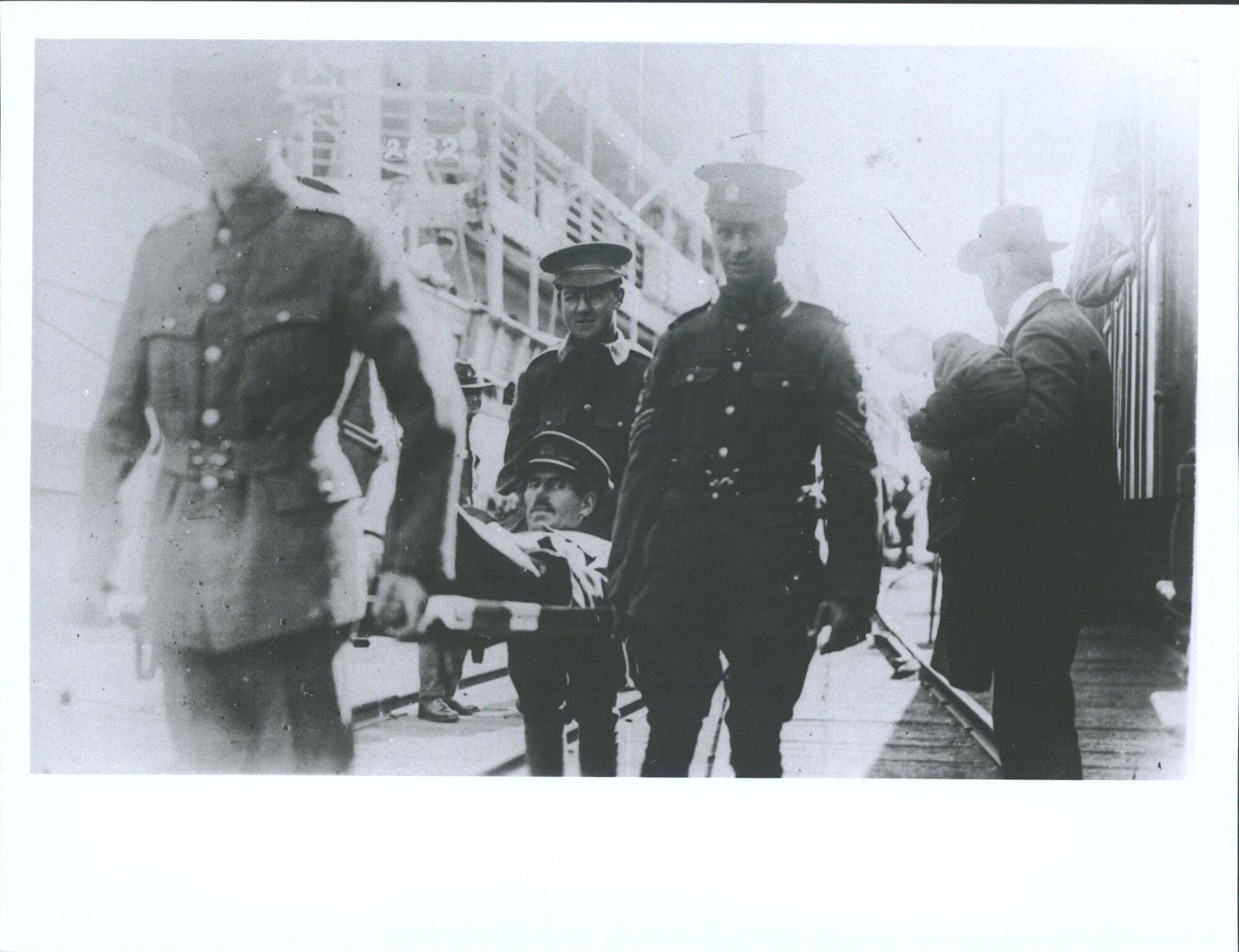 William Donnie Stewart landing at Port Chalmers from the Hospital Ship 'Maheno'