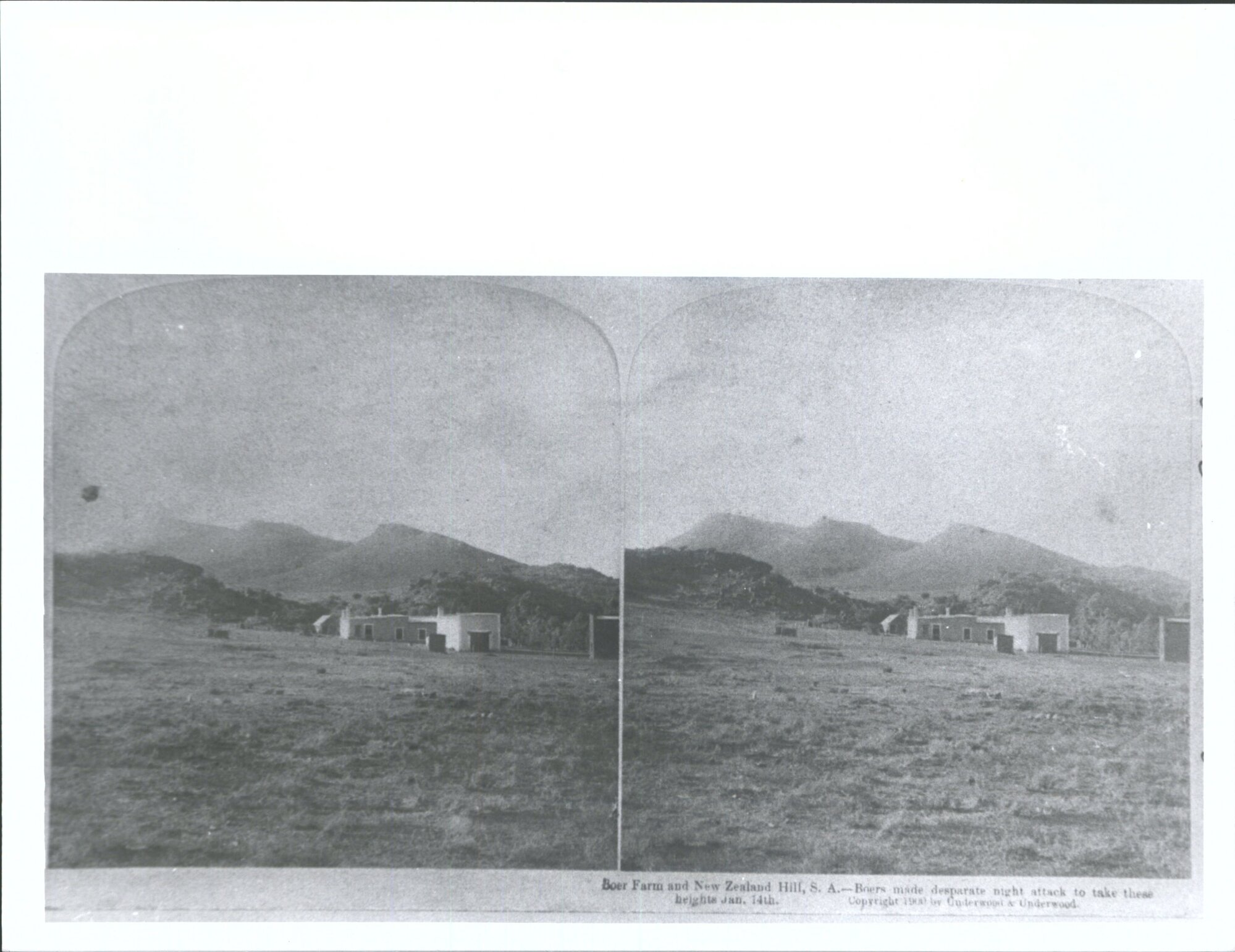 Boer Farm and New Zealand Hill South Africa 'Boers made desperate night attack to take these heights Jan 14th'