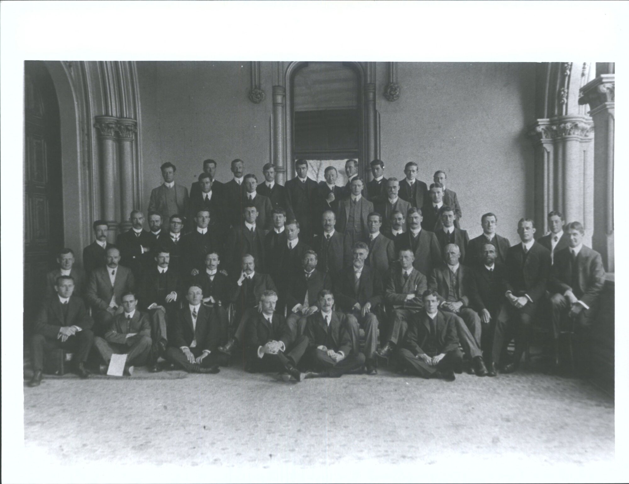 Group Photo On porch of General Assembly Library, Wellington