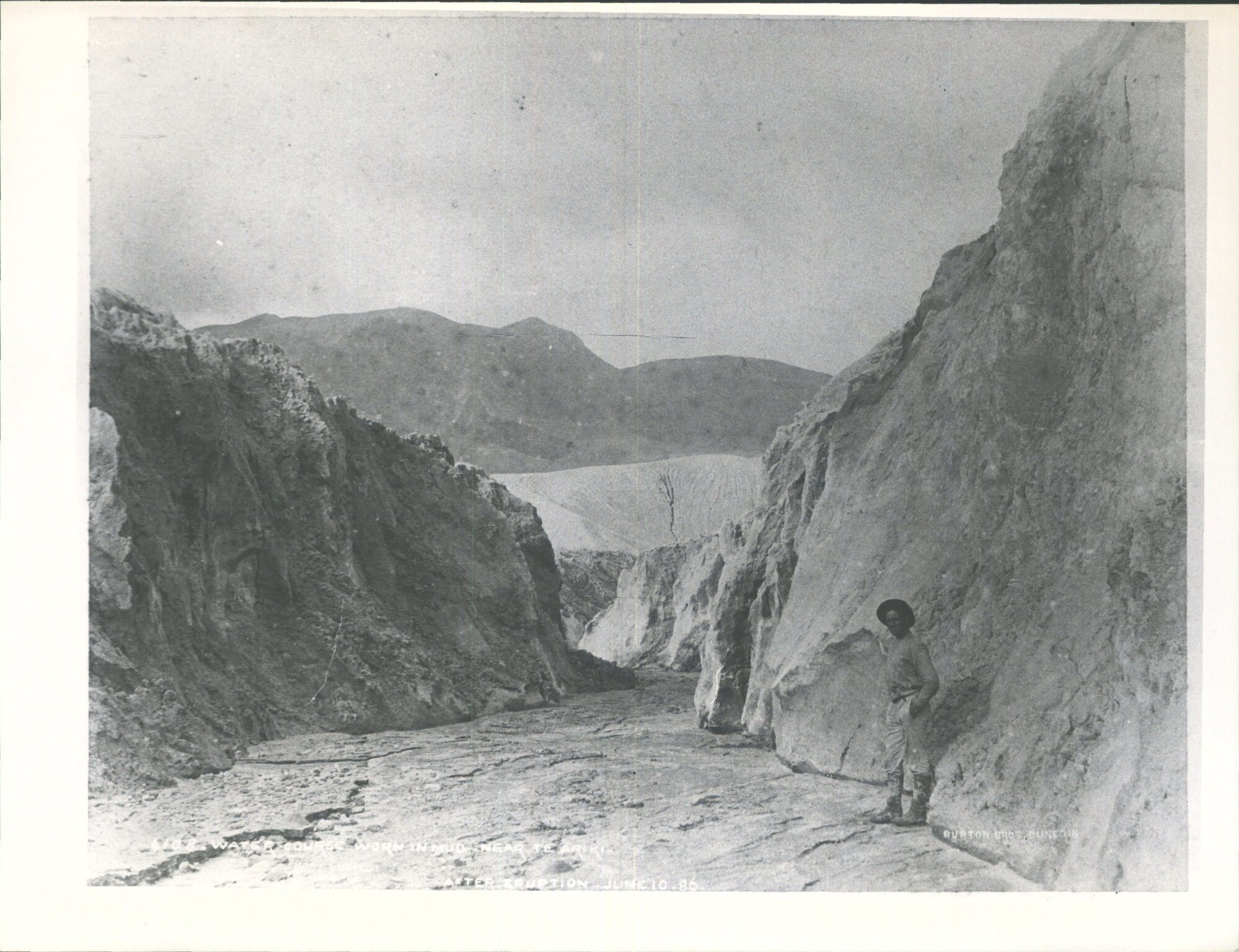 Water course worn in mud, near Te Ariki